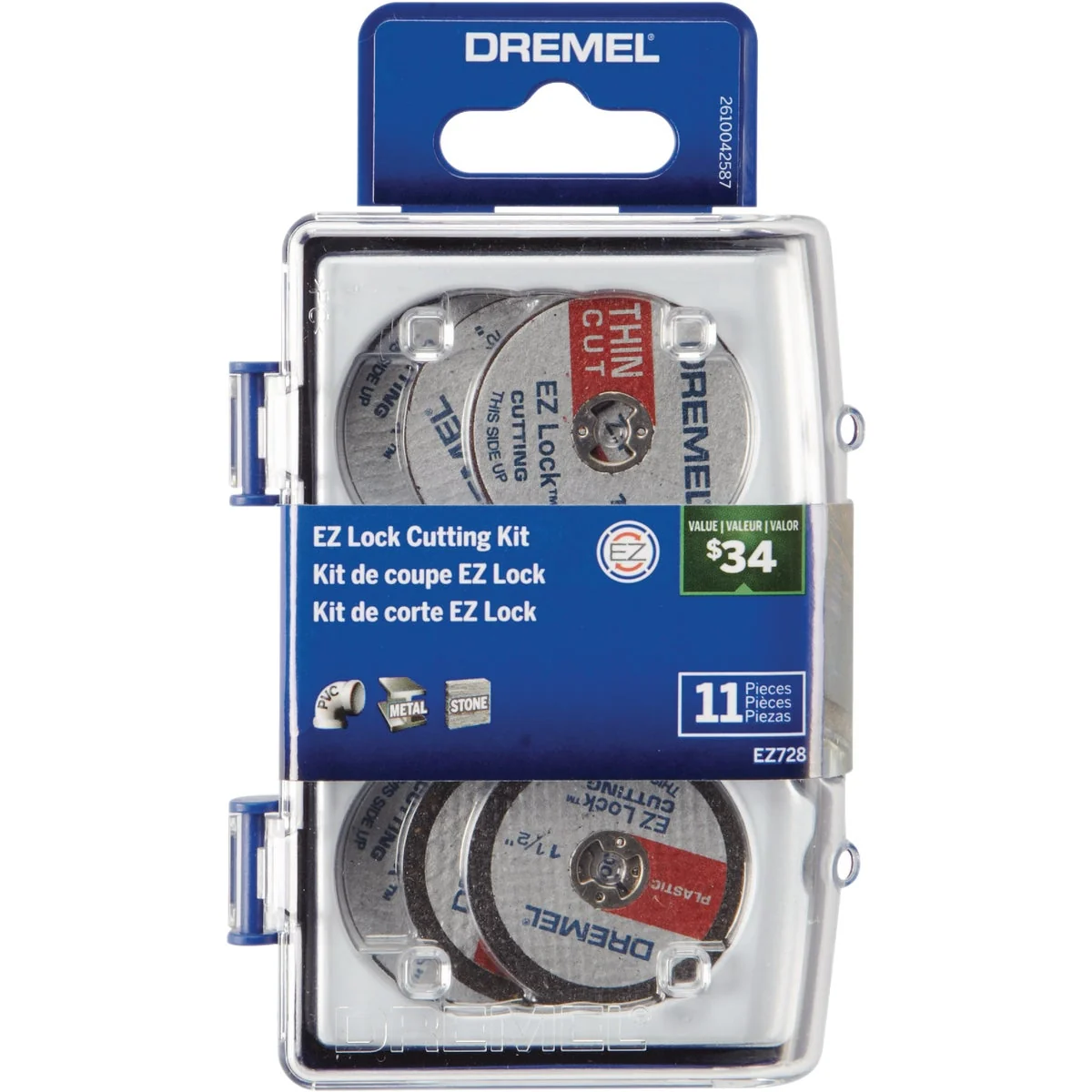 Premium Material Dremel 1-1 2 In. EZ Lock Metal Plastic Cut-Off Wheel Kit 11-Piece User-Friendly