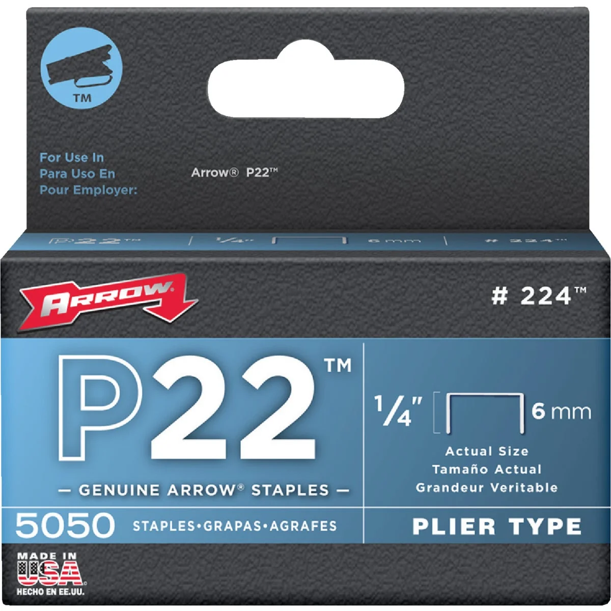 Genuine Arrow P22 Plier Type Staple 1 4 In. 5050-Pack Functional