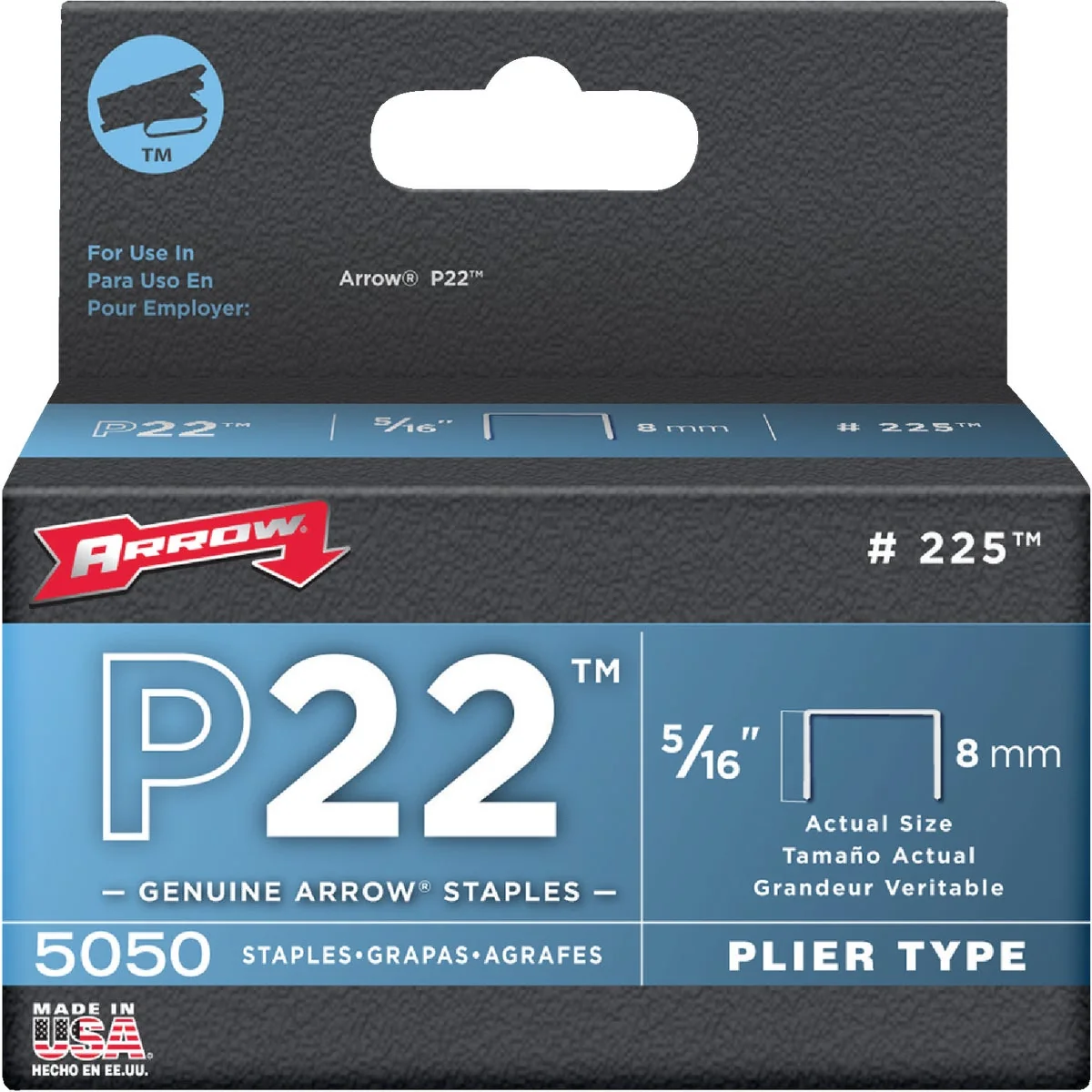 Quality Arrow P22 Plier Type Staple 5 16 In. 5050-Pack Professional