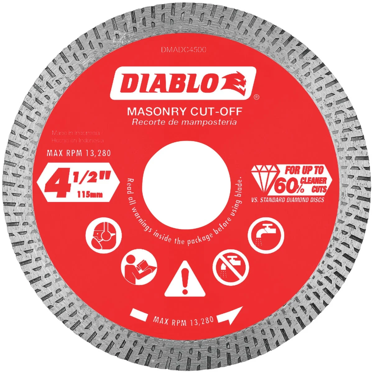 Detailed Diablo 4-1 2 In. Diamond Continuous Rim Dry Wet Cut Diamond Blade Elite
