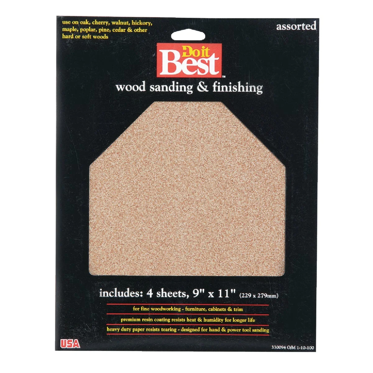 Green Do it Bare Wood 9 In. x 11 In. 220 150 100 60 Grit Assorted Grade Sandpaper 5-Pack Original