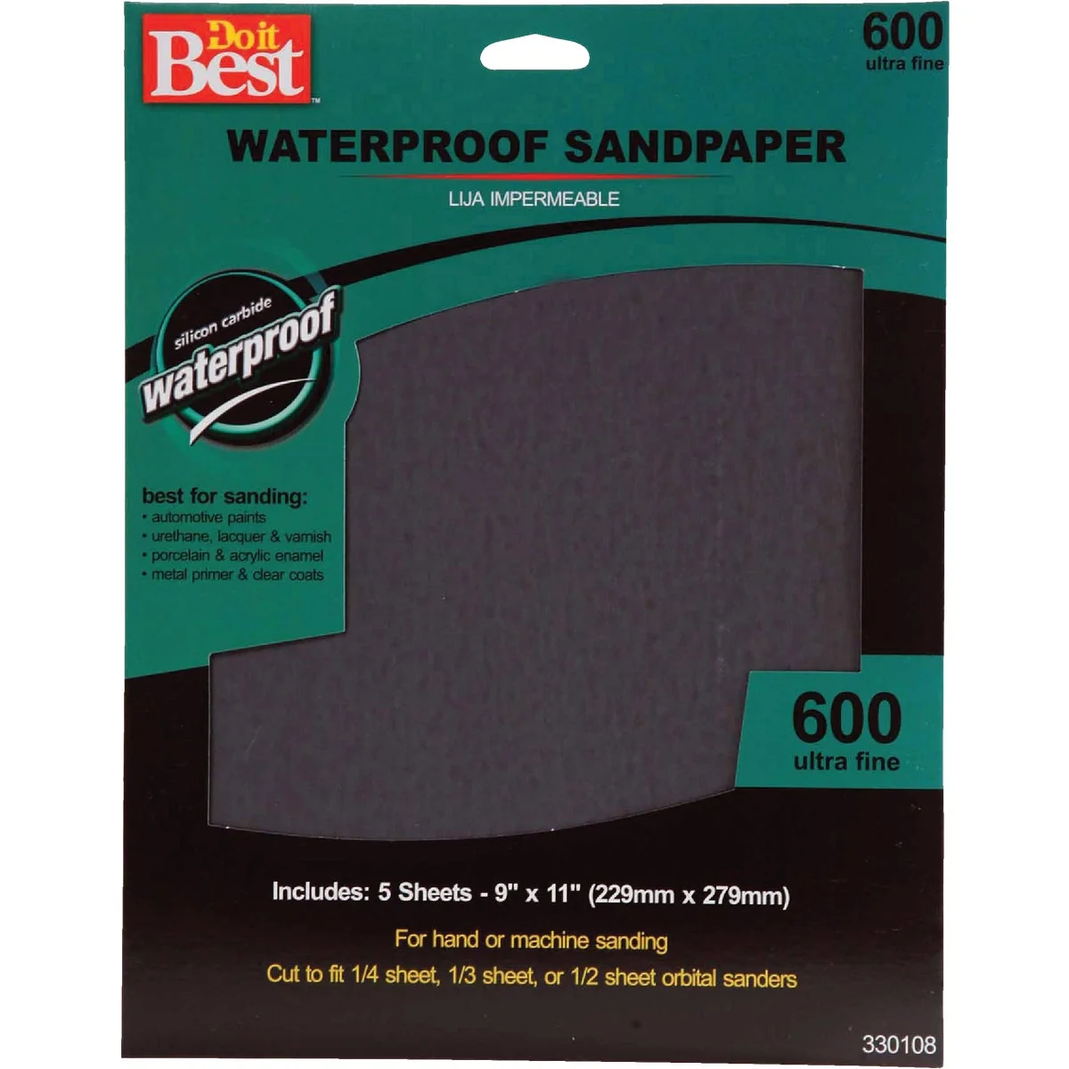 Luxury Do it Waterproof 9 In. x 11 In. 600 Grit Ultra Fine Sandpaper 5-Pack World-Class