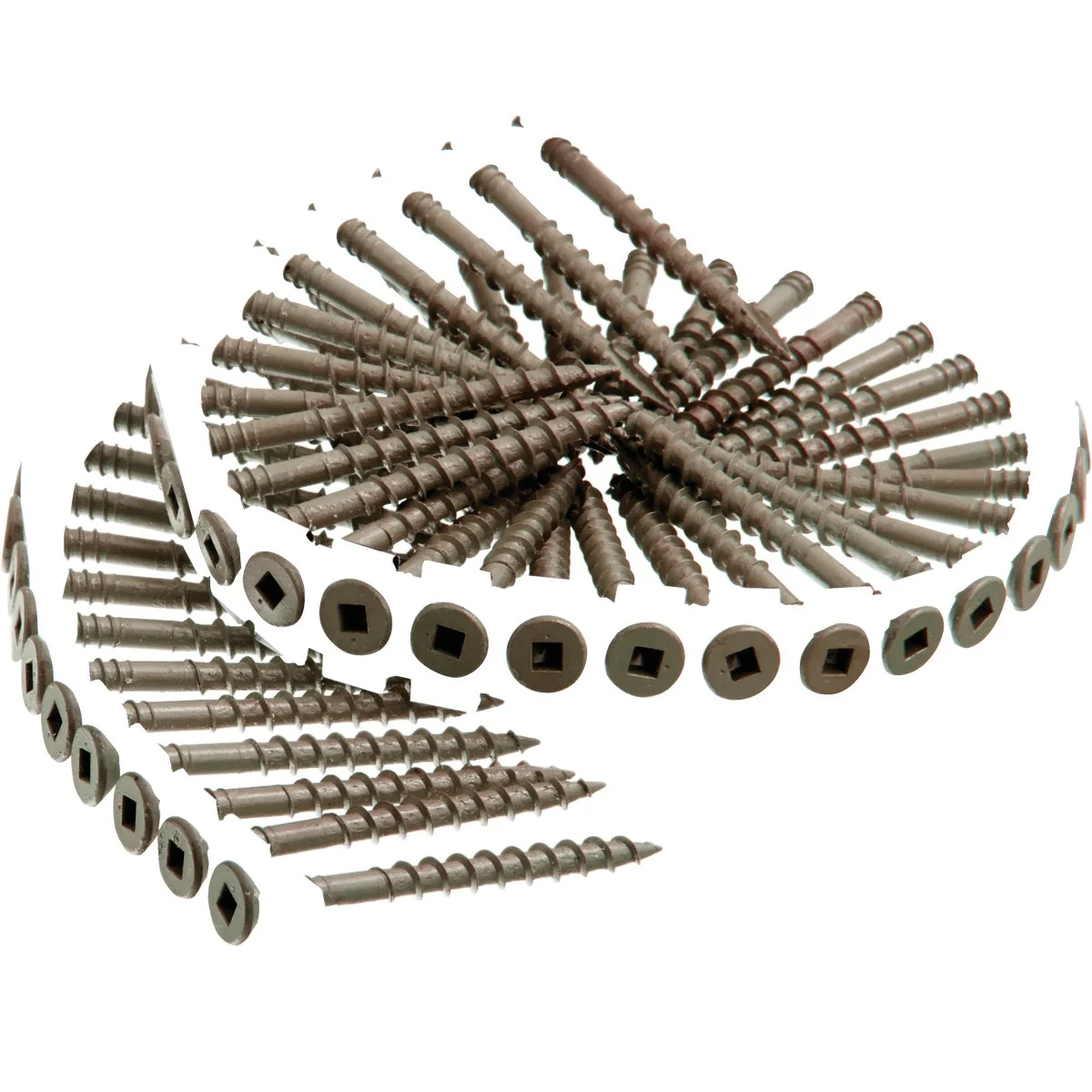 Efficient Senco DuraSpin 8 x 2 In. Square Drive Flat Collated Deck Screw Exterior Tan Finish 1000 Ct. Selected