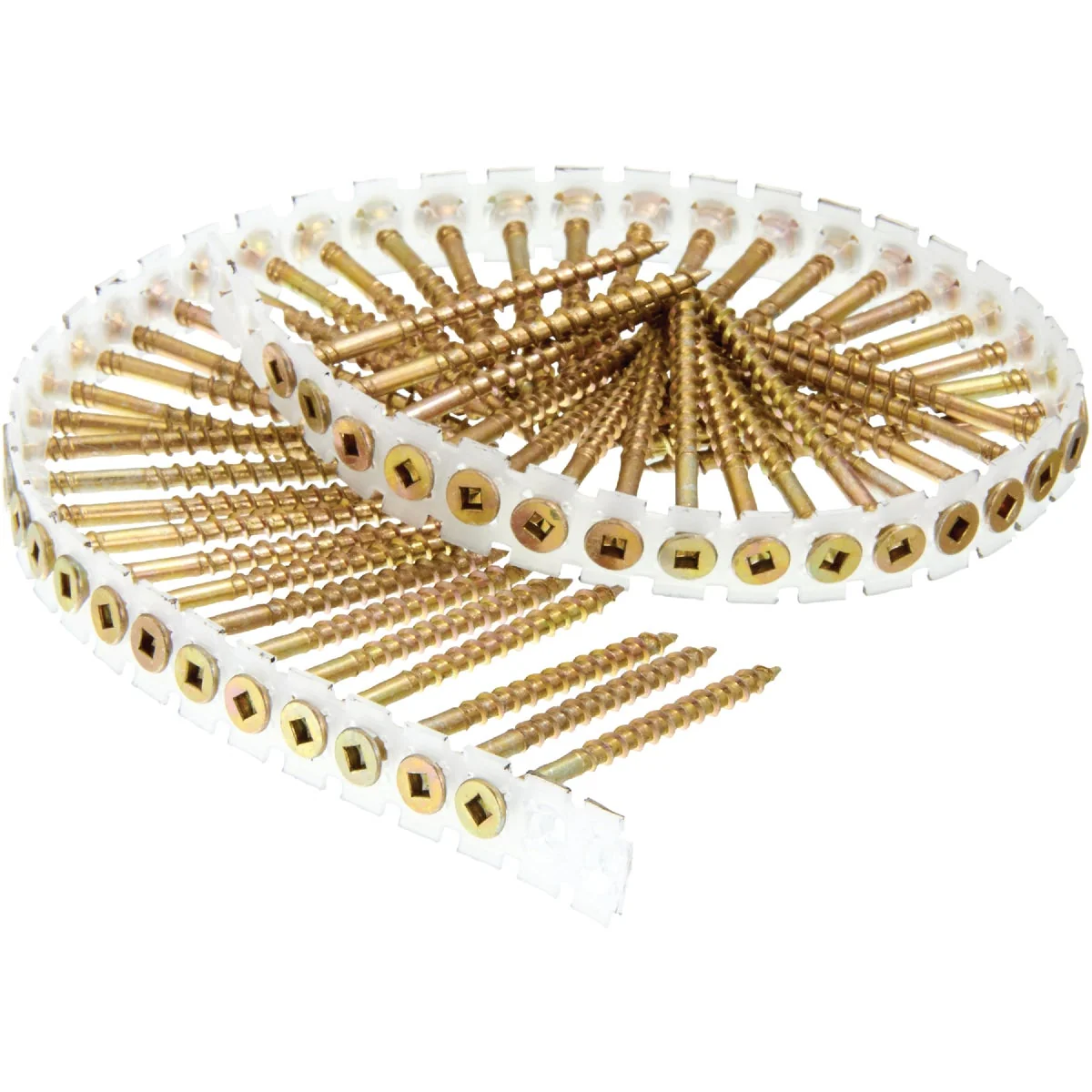 Flexible Senco DuraSpin 8 x 2-1 2 In. Square Recess Flat Collated Wood Screws Yellow Zinc Finish 800 Ct. Natural