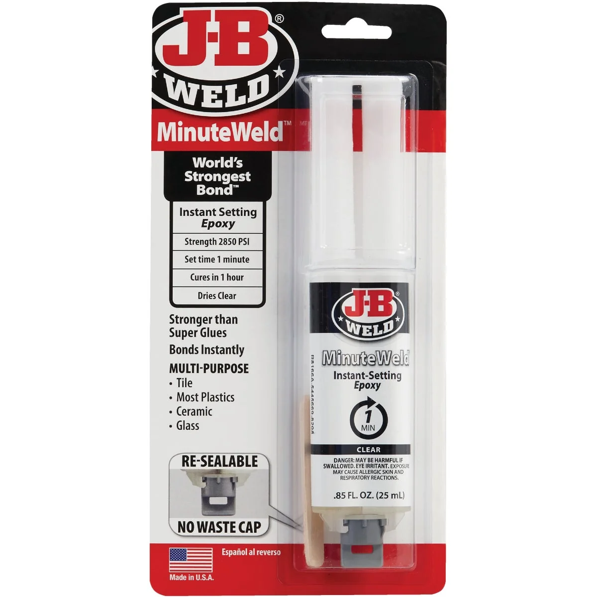 Proven J-B Weld 0.85 Oz. MinuteWeld Epoxy Syringe Solid