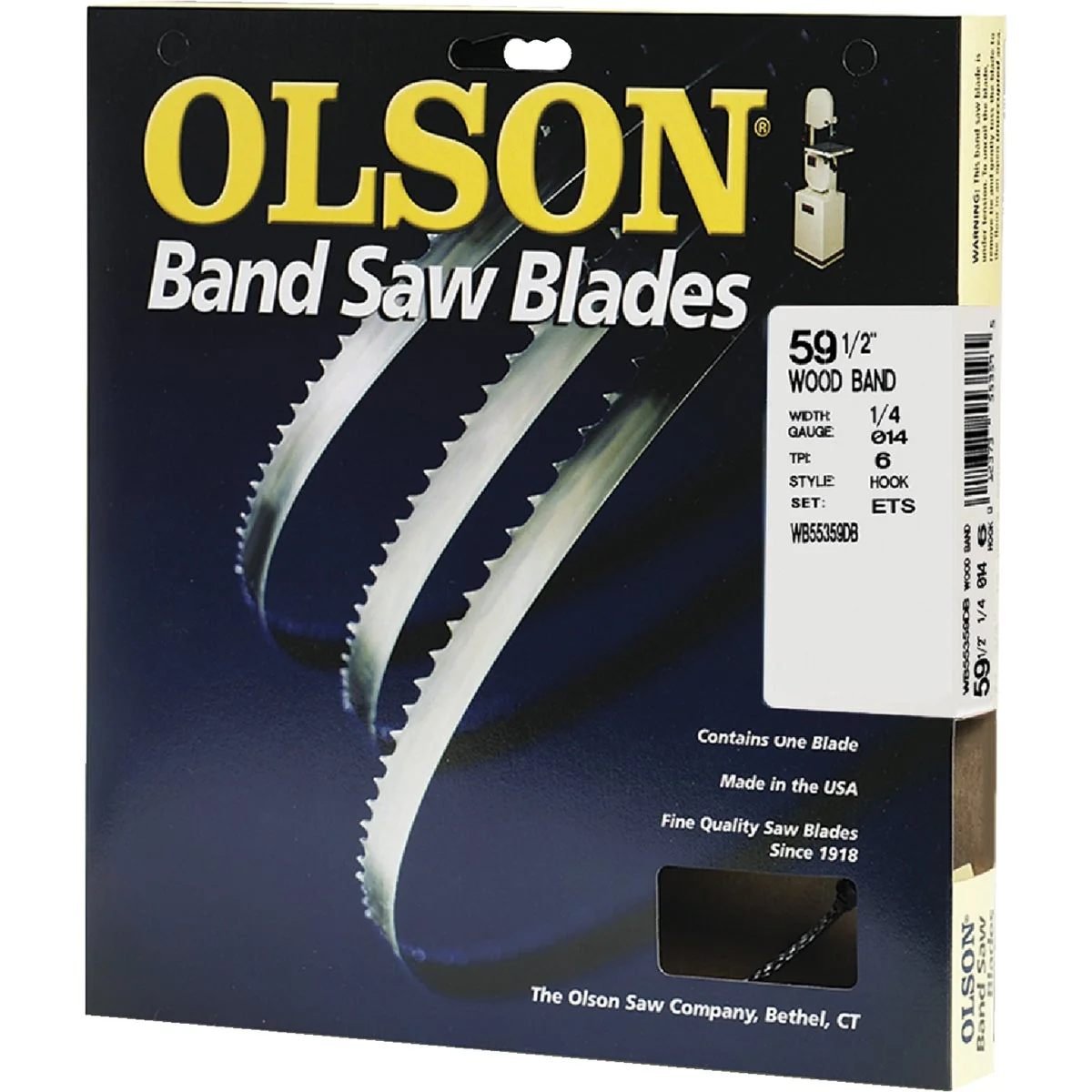 Authentic Olson 59-1 2 In. x 1 4 In. 6 TPI Hook Wood Cutting Band Saw Blade Flexible