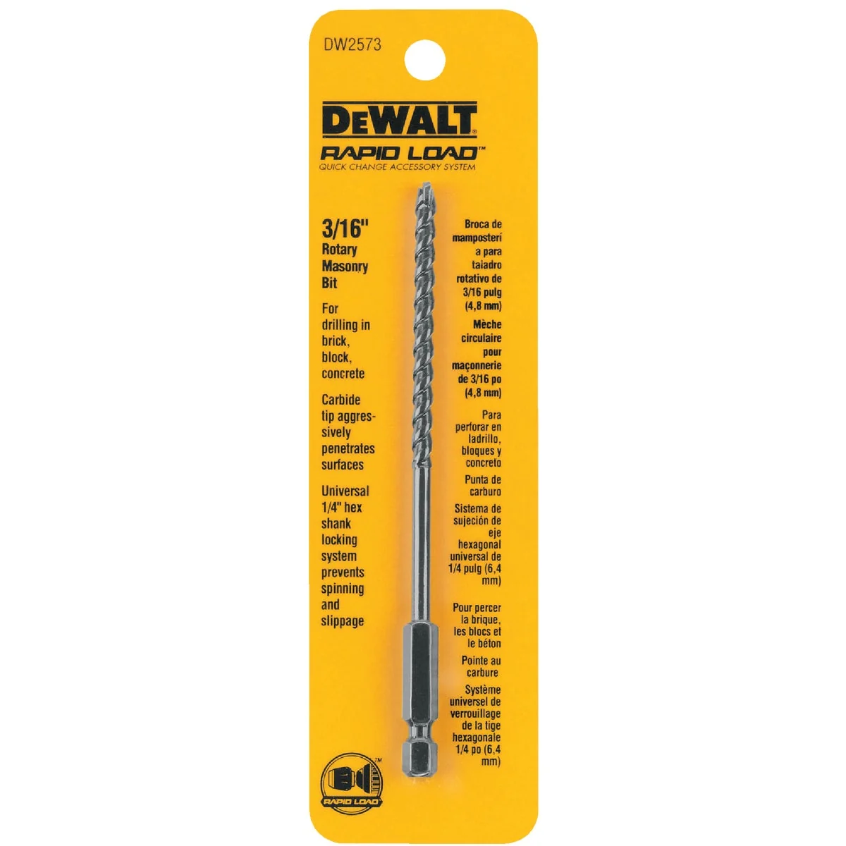 Premium DeWalt 3 16 In. x 6 In. Rotary Masonry Drill Bit Authentic