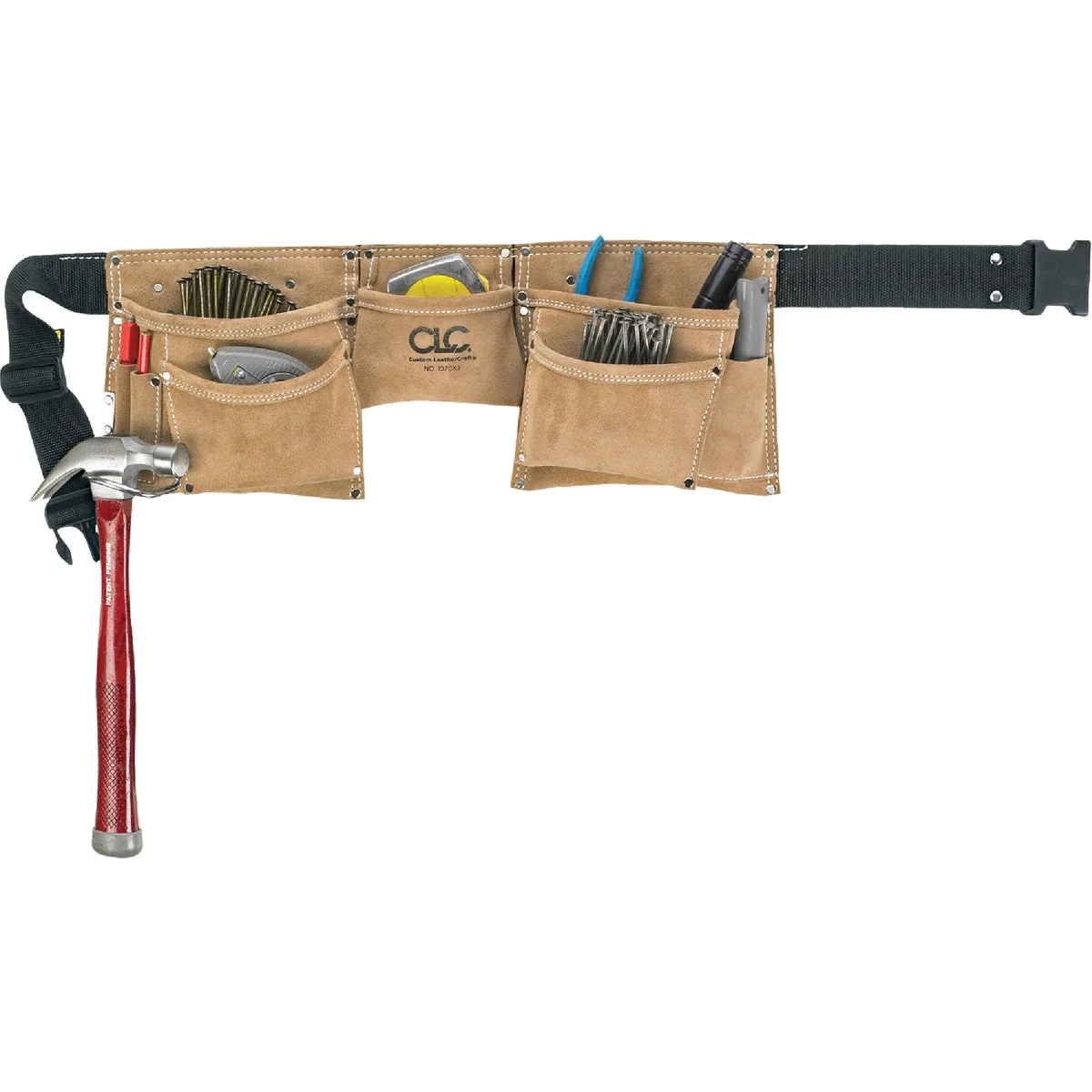 Trendy CLC 8-Pocket Suede Leather Heavy-Duty Carpenter Apron Verified