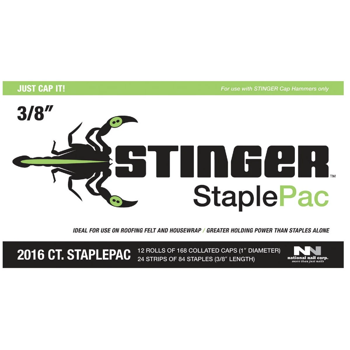 Effective Stinger StaplePac 3 8 In. Caps Staples 2016-Pack Comfortable
