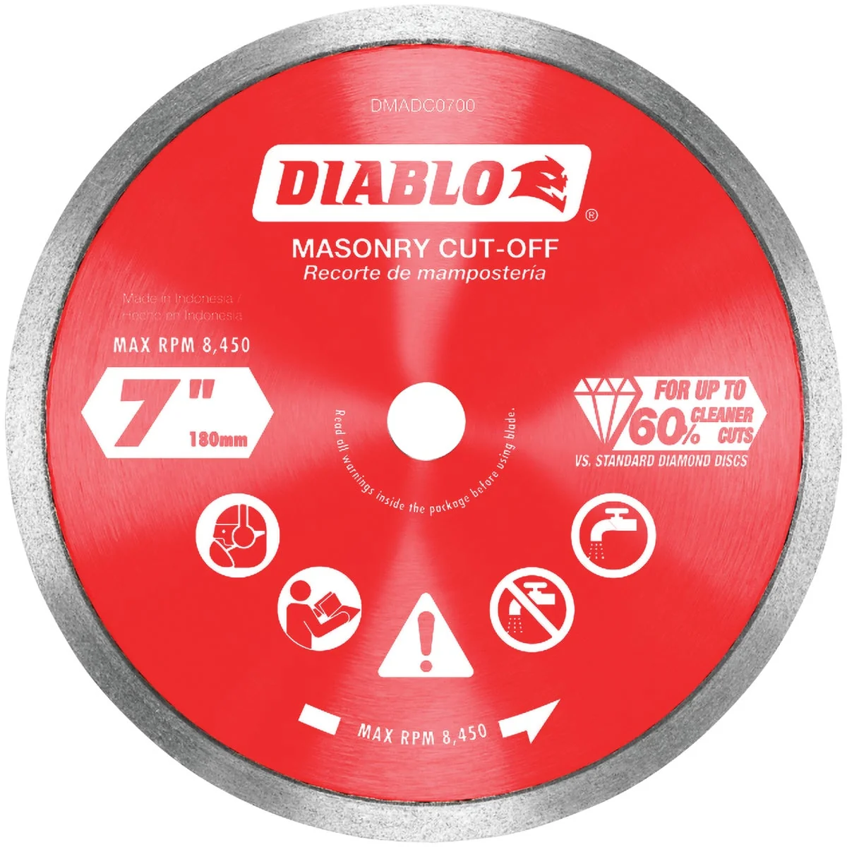 Stylish Diablo 7 In. Diamond Continuous Rim Dry Wet Cut Diamond Blade Secure