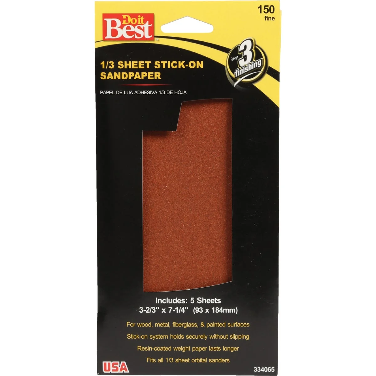 Carefully Designed Do it 150 Grit 1 3 Stick-On Sheet Power Sanding Sheet 5-Pack Efficient