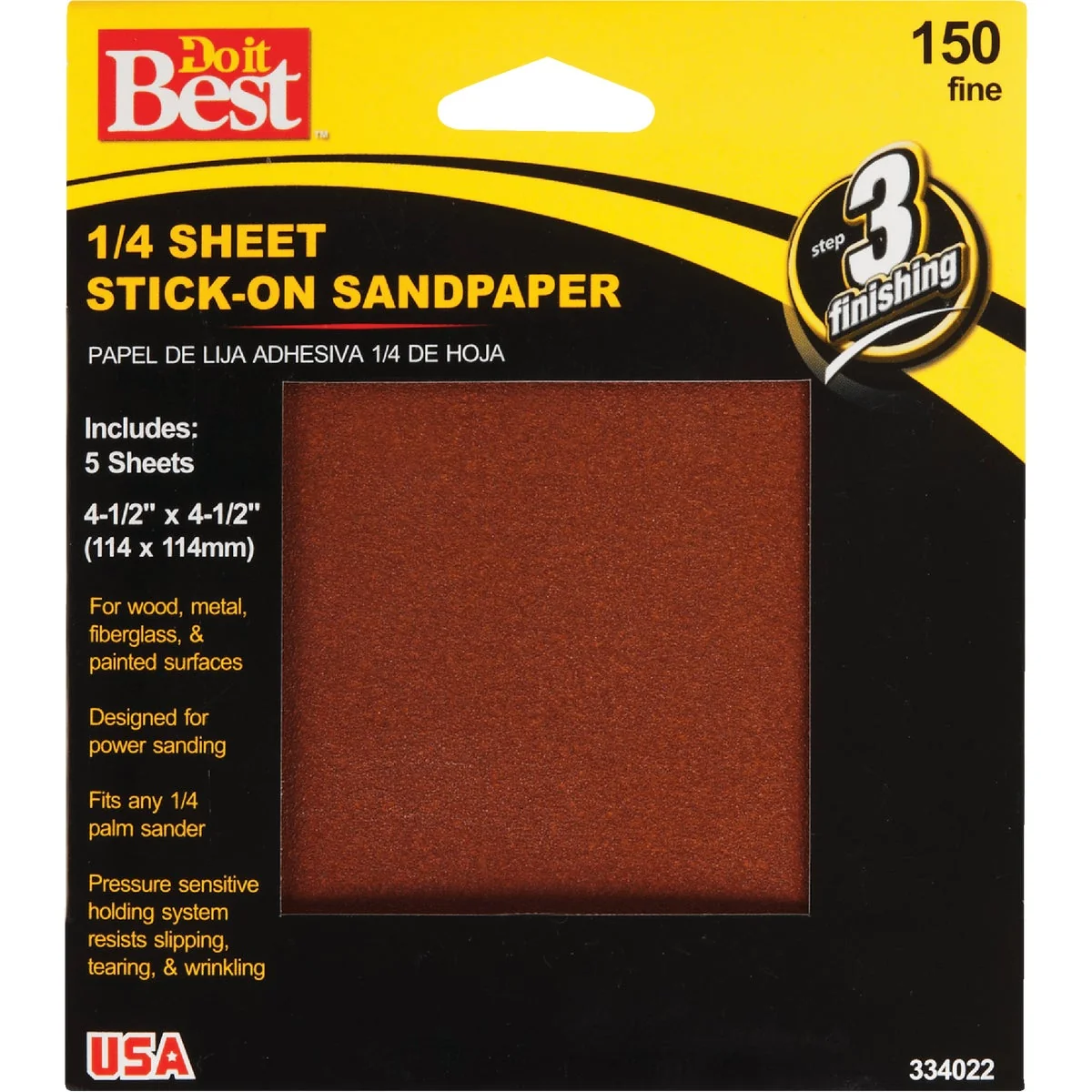 Comfortable Do it Stick-On 150 Grit 1 4 Sheet Power Sanding Sheet 5-Pack Effective