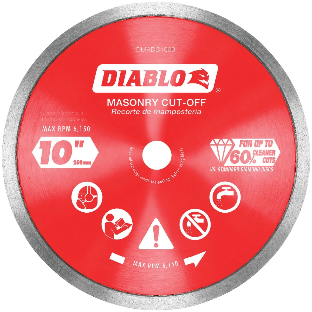 Fine Crafted Diablo 10 In. Diamond Continuous Rim Dry Wet Cut Diamond Blade Fashionable