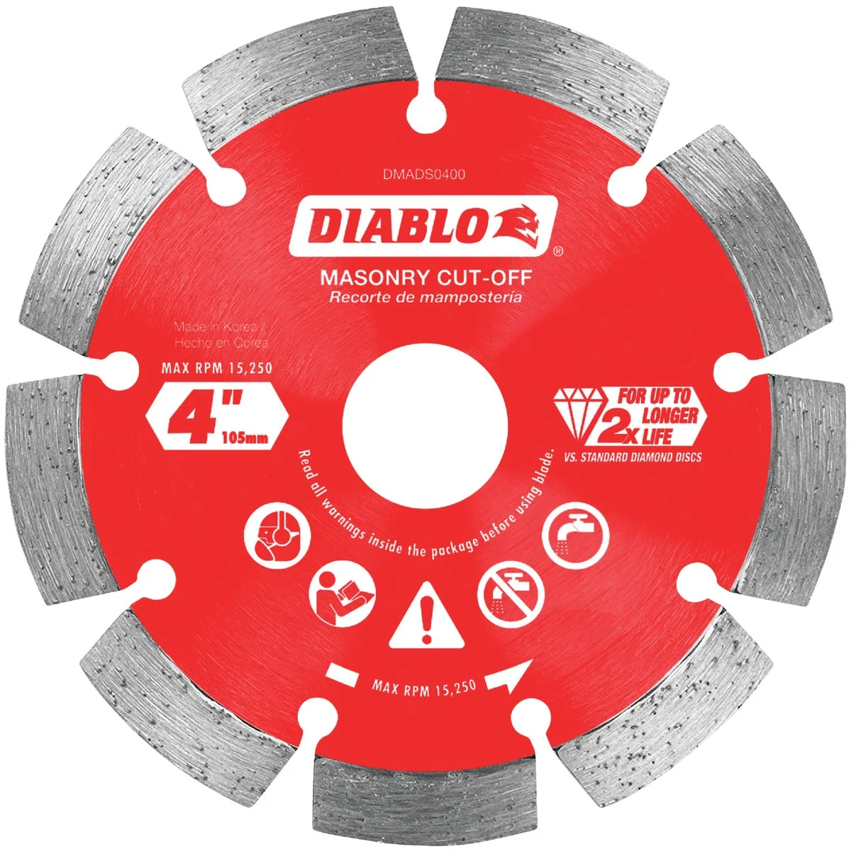 High-End Diablo 4 In. Segmented Rim Dry Wet Cut Diamond Blade Expertly Made