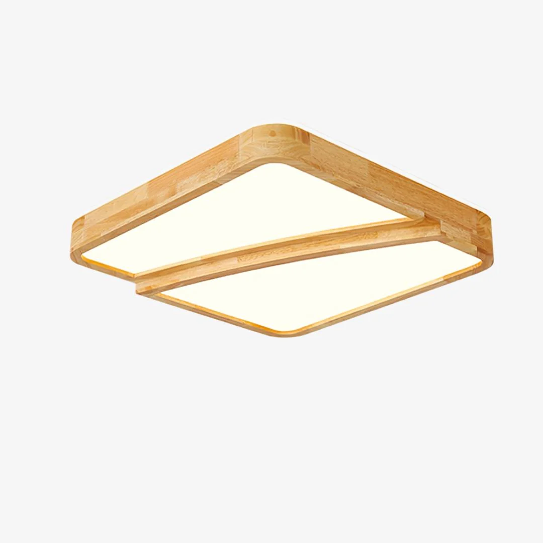 Dependable Vierkante plafondlamp van boomstam Exclusive