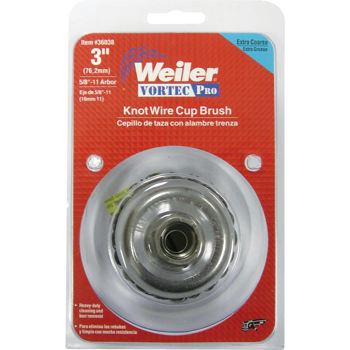 Dependable Weiler Vortec 3 In. Knotted 0.02 In. Angle Grinder Wire Brush Official