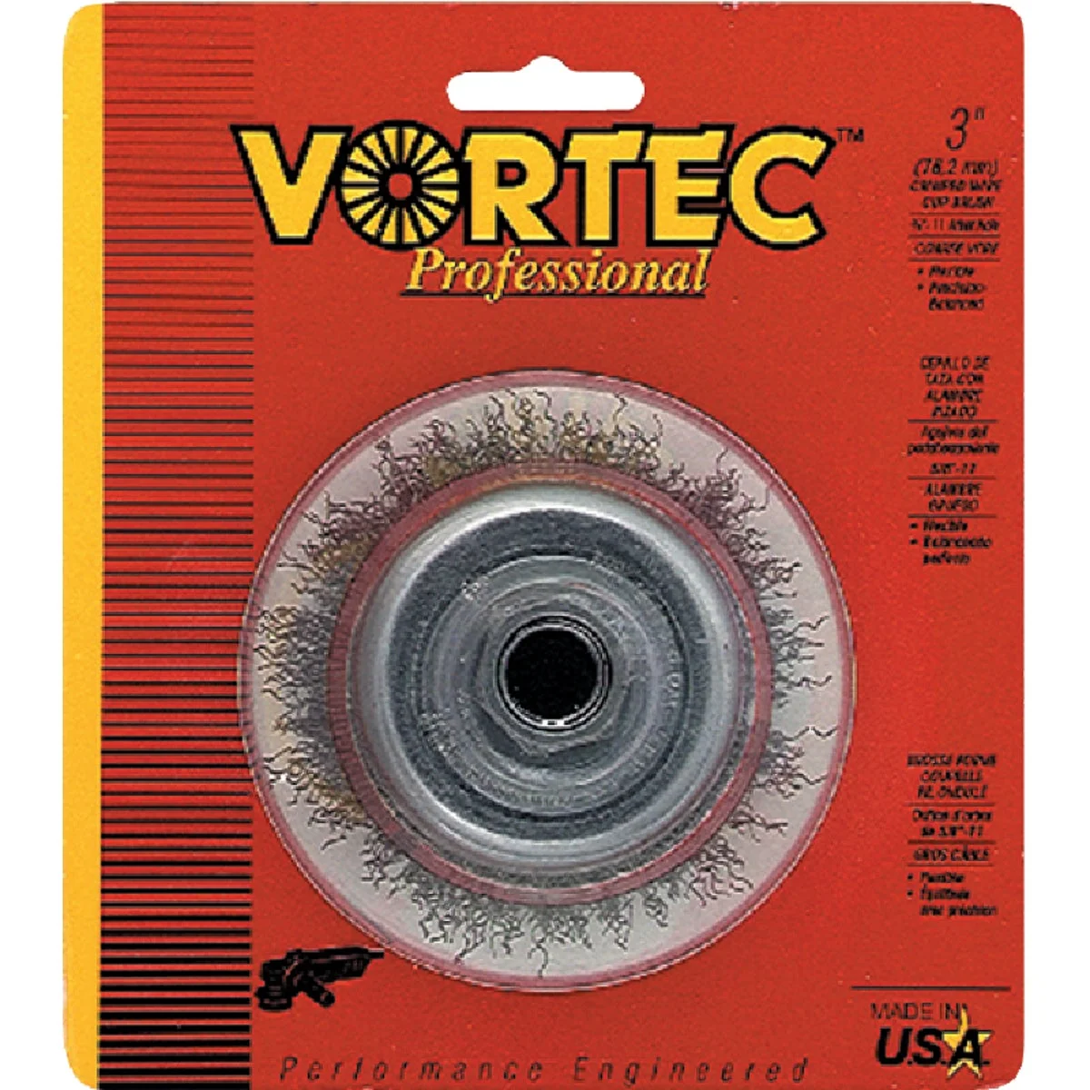 Efficient Weiler Vortec 3 In. Crimped 0.014 In. Angle Grinder Wire Brush Clean