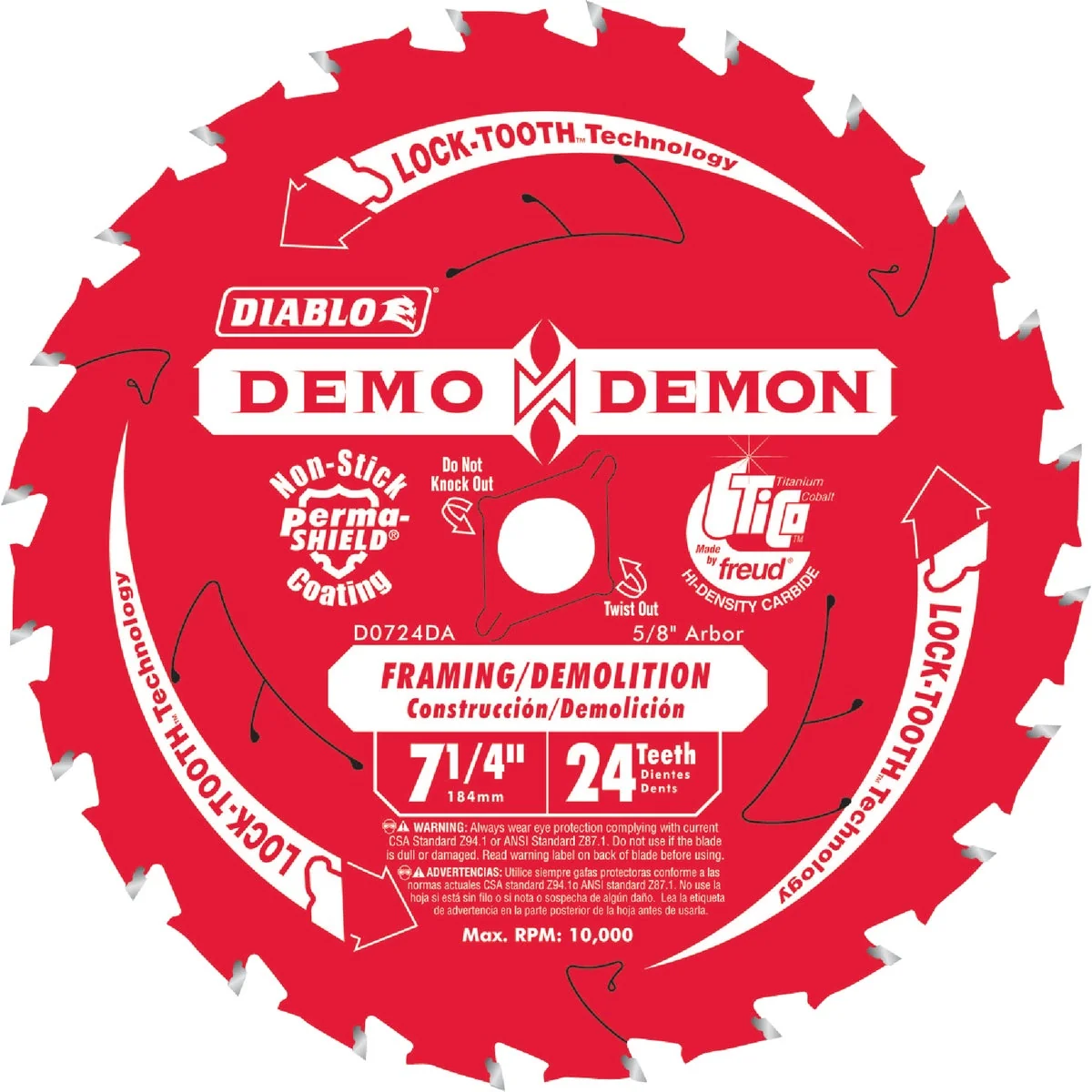 Prestigious Diablo Demo Demon 7-1 4 In. 24-Tooth Framing Demolition Circular Saw Blade Exclusive