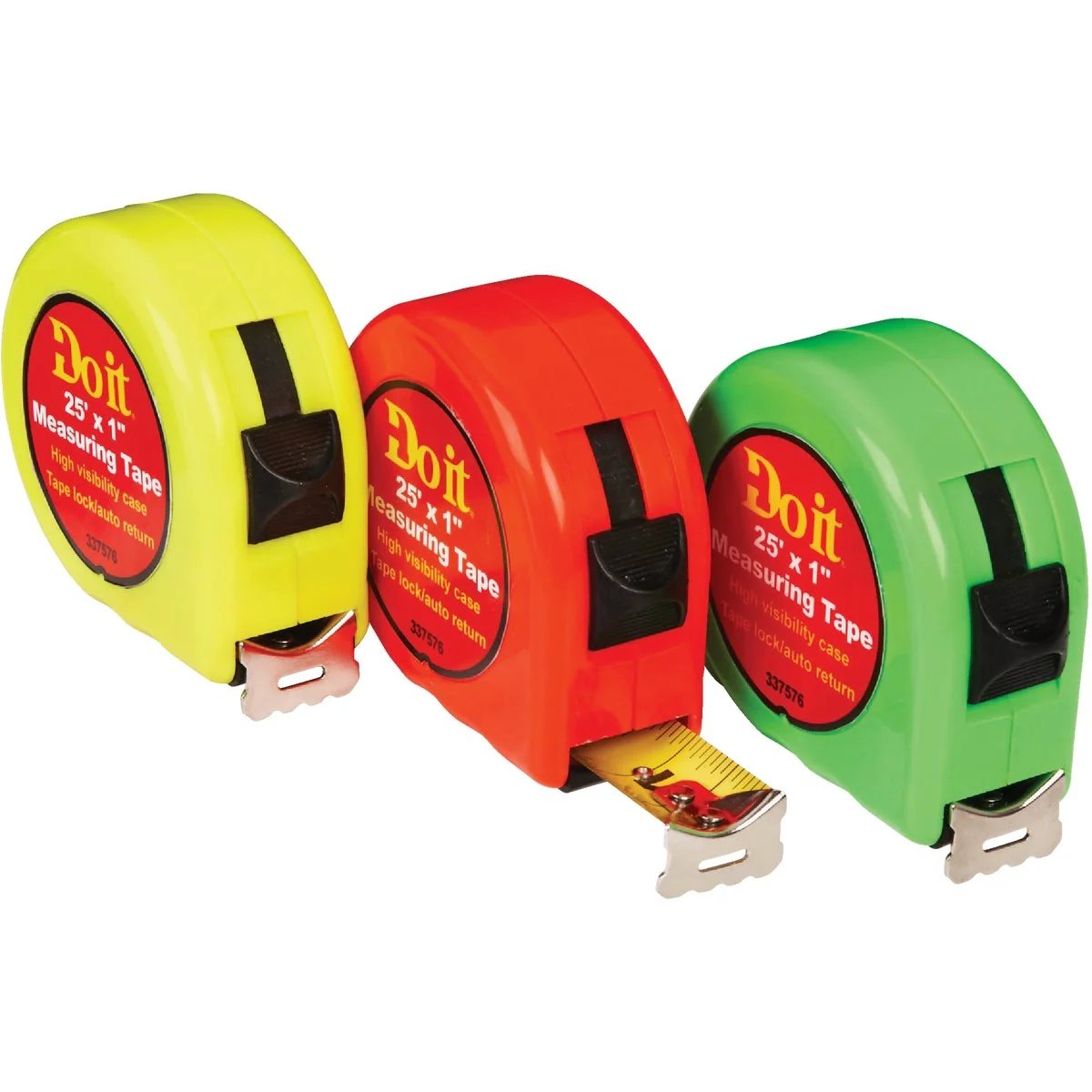 Lightweight Do it 25 Ft. Neon Tape Measure Display Natural