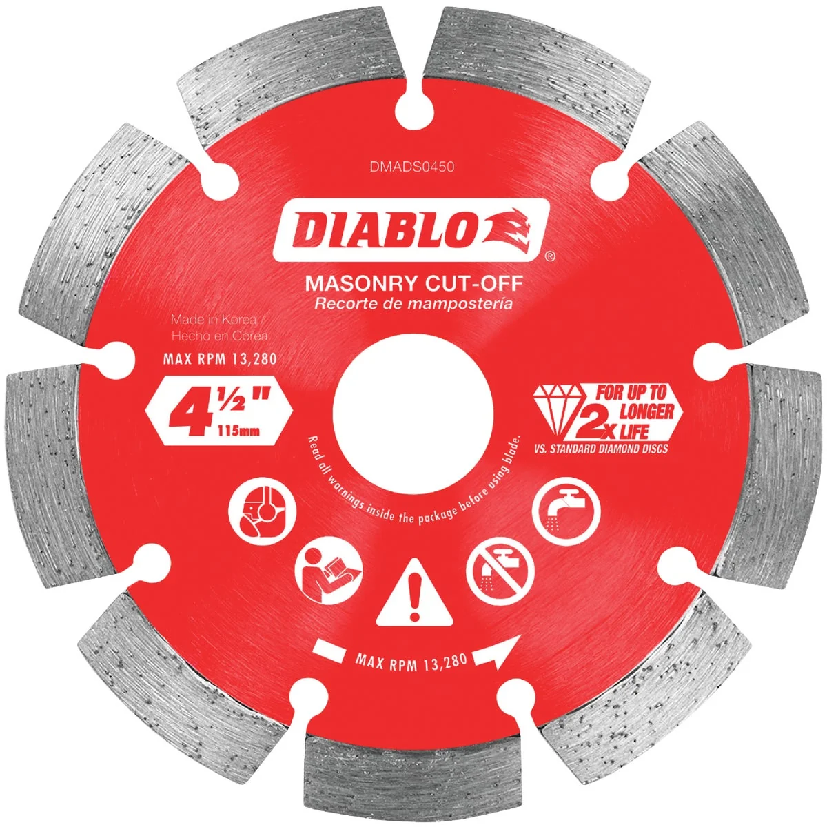 Versatile Diablo 4-1 2 In. Segmented Rim Dry Wet Cut Diamond Blade Refined