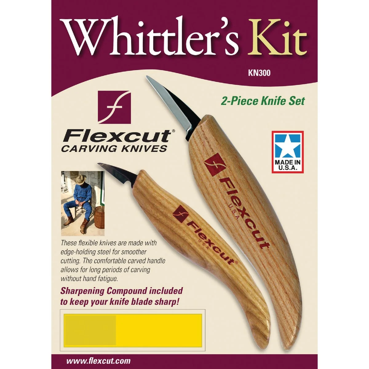 Prestigious Flexcut Whittler's Wood Chisel Set 2-Piece Detailed