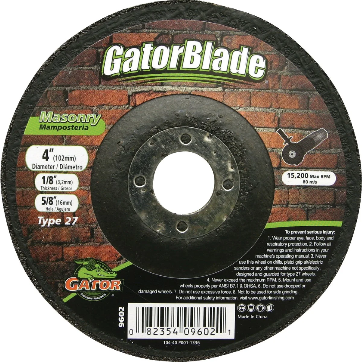 Sustainable Gator Blade Type 27 4 In. x 1 8 In. x 5 8 In. Masonry Cut-Off Wheel Smooth