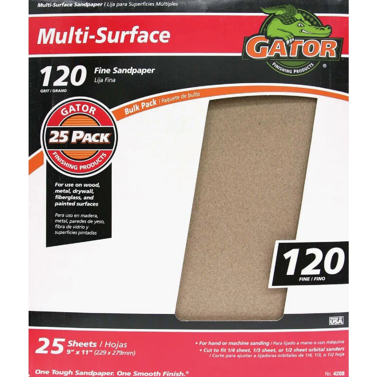 Trendy Gator Multi-Surface 9 In. x 11 In. 120 Grit Fine Sandpaper 25-Pack Fast