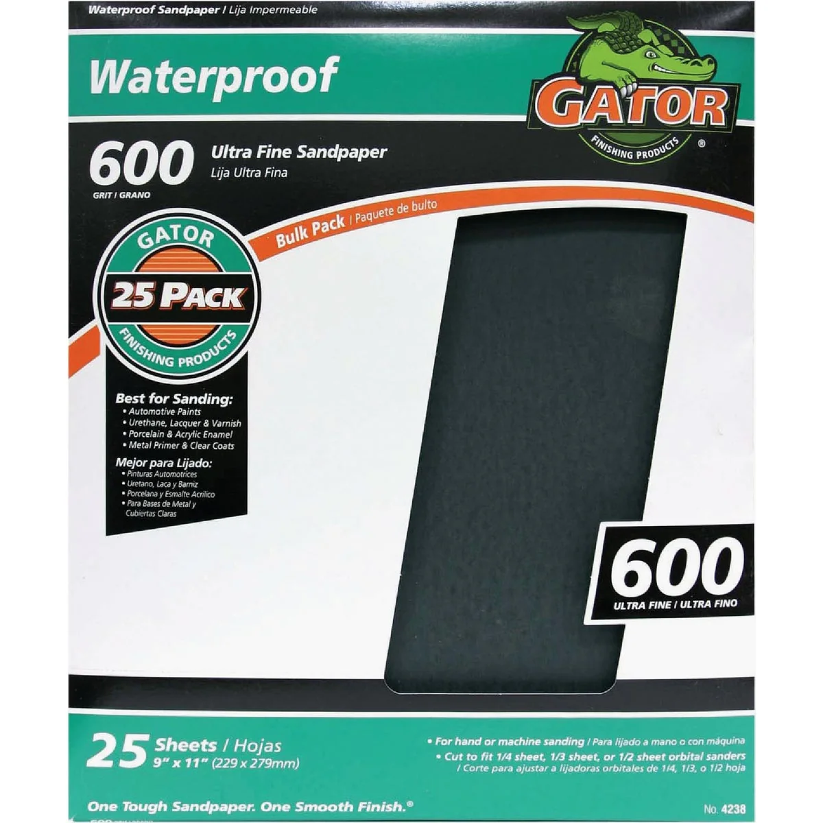 Next-Generation Gator Waterproof 9 In. x 11 In. 600 Grit Ultra Fine Sandpaper 25-Pack Innovative