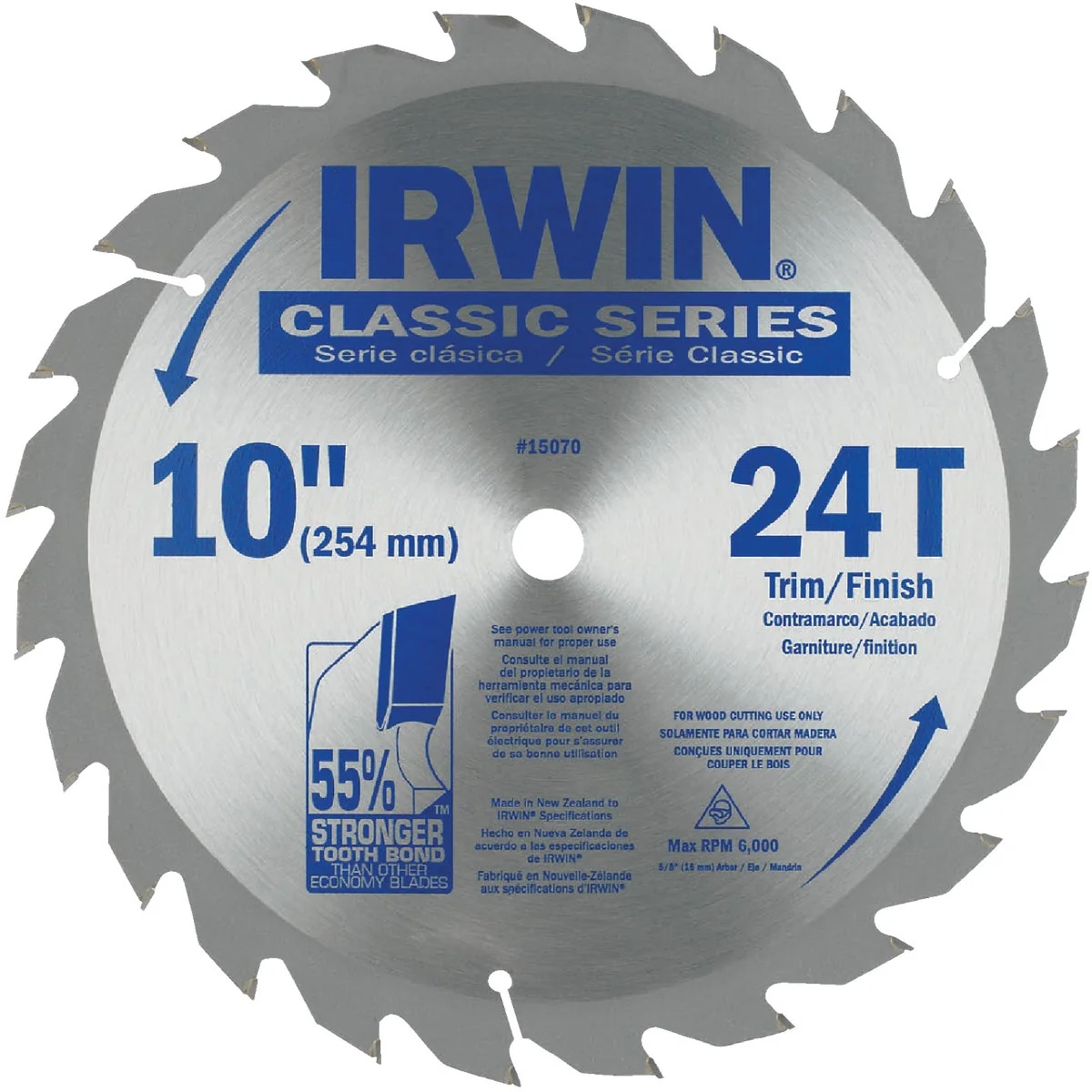 Traditional Irwin Classic Series 10 In. 24-Tooth Trim Finish Circular Saw Blade Specialty