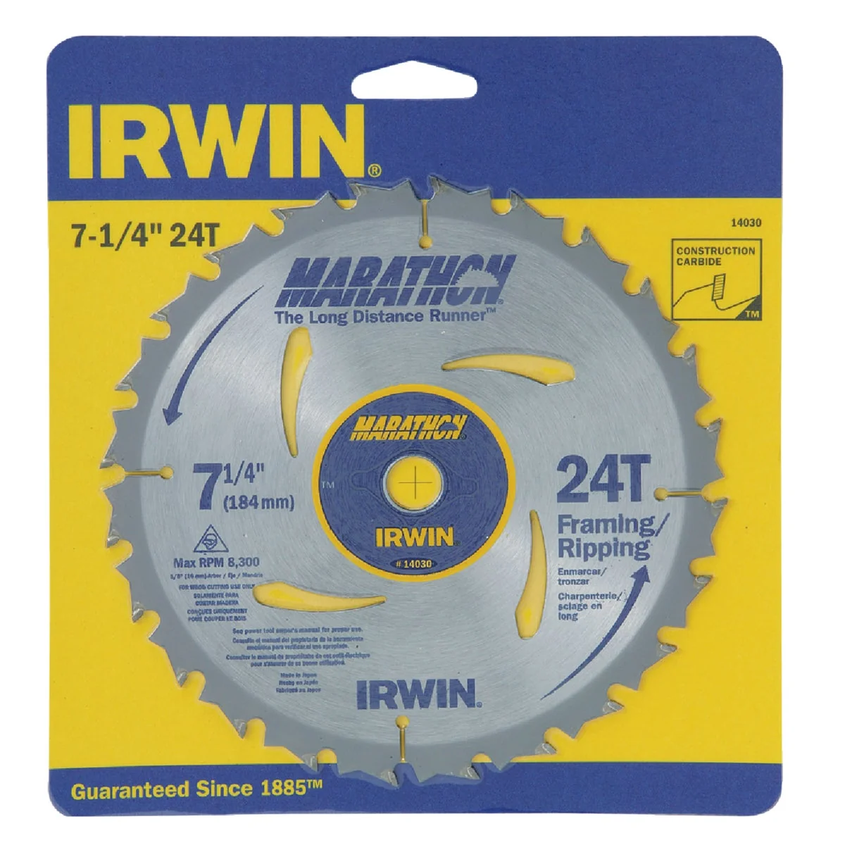 Convenient Irwin Marathon 7-1 4 In. 24-Tooth Framing Ripping Circular Saw Blade Certified