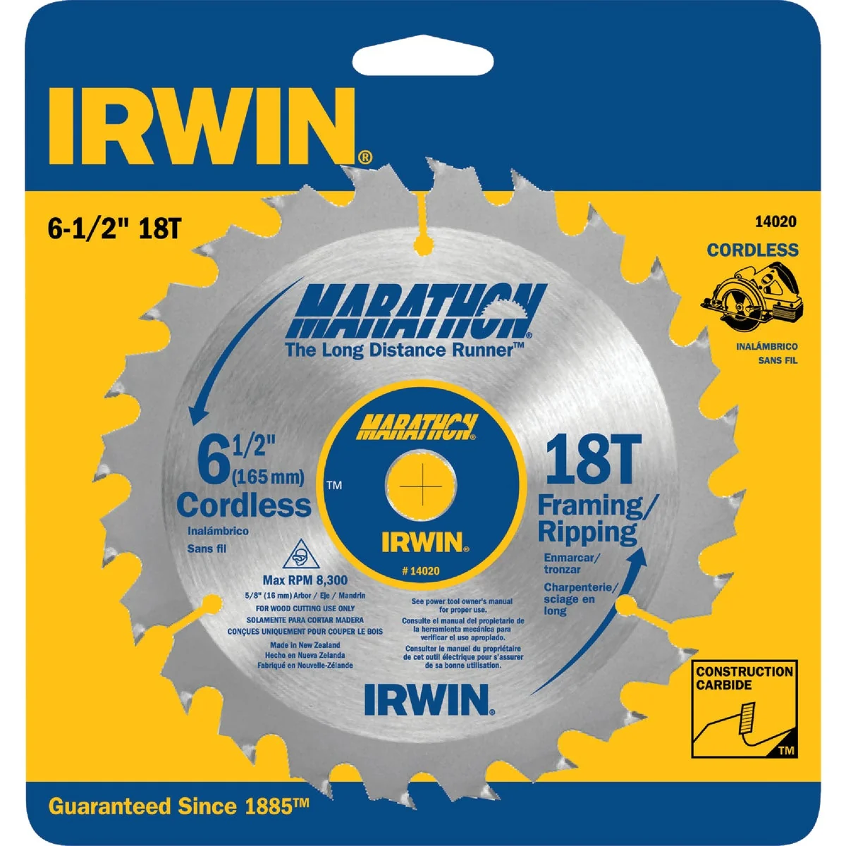 Refined Irwin Marathon 6-1 2 In. 18-Tooth Framing Ripping Circular Saw Blade High-End