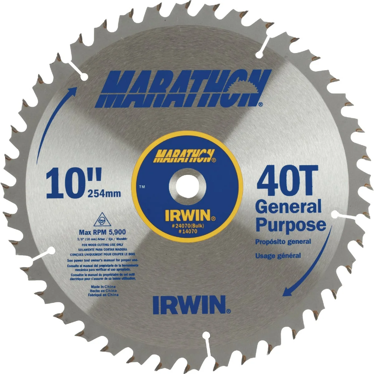 Authentic Irwin Marathon 10 In. 40-Tooth General Purpose Circular Saw Blade Classic