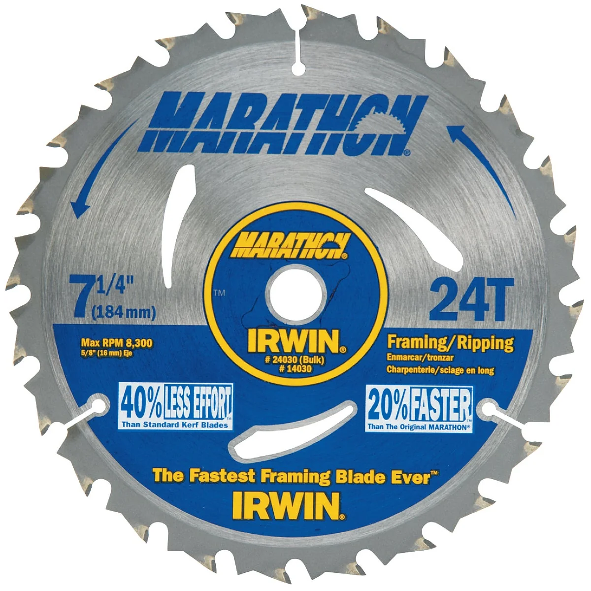 Traditional Irwin Marathon 7-1 4 In. 24-Tooth Framing Ripping Circular Saw Blade Bulk Modern
