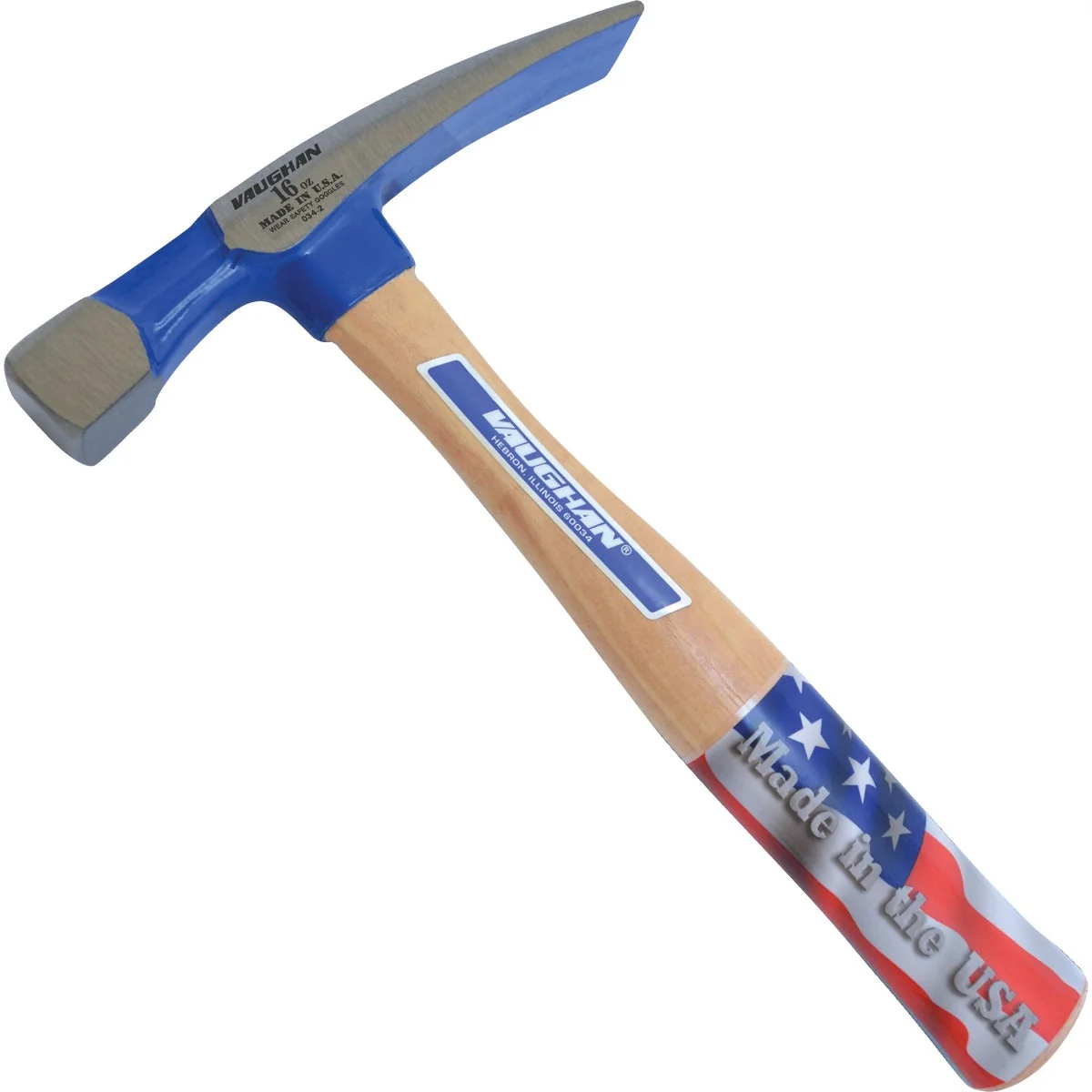 Environmentally Friendly Vaughan 16 Oz. Steel Brick Hammer with Hickory Handle Artisan