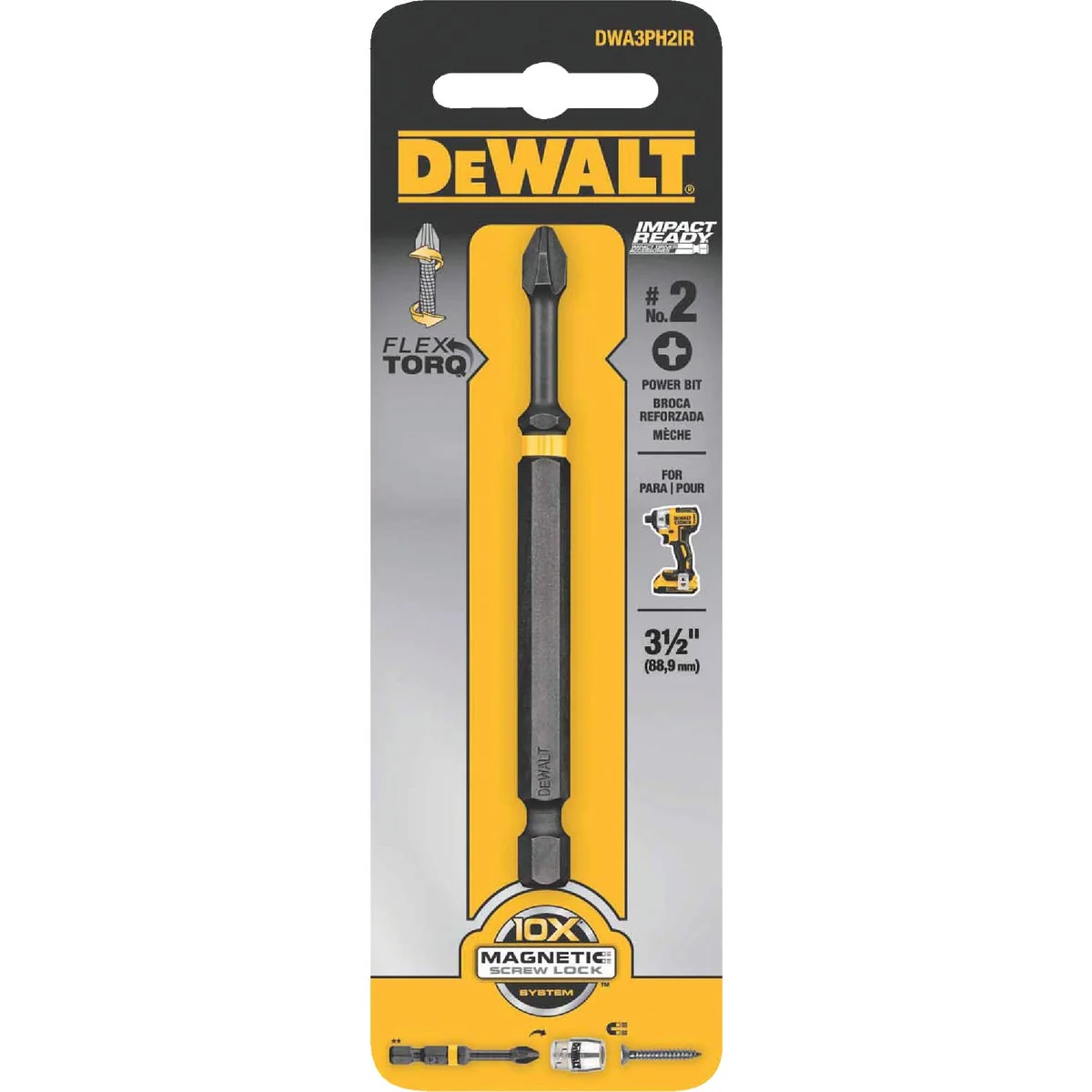 Traditional DeWalt FlexTorq 3-1 2 In. 2 Phillips Power Impact Screwdriver Bit Unique