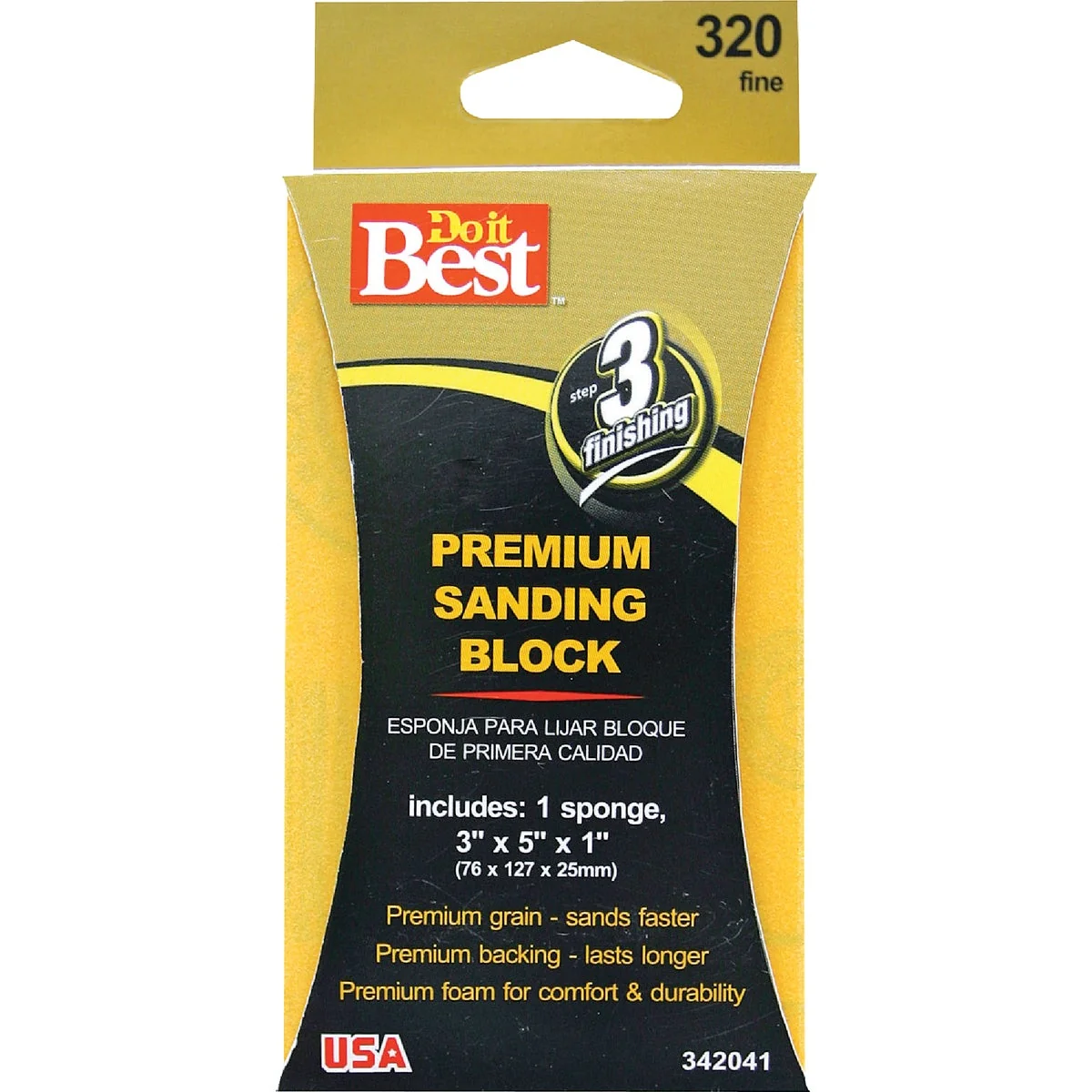High-Quality Do it Premium 3 In. x 5 In. x 1 In. 320 Grit Fine Sanding Sponge Specialty