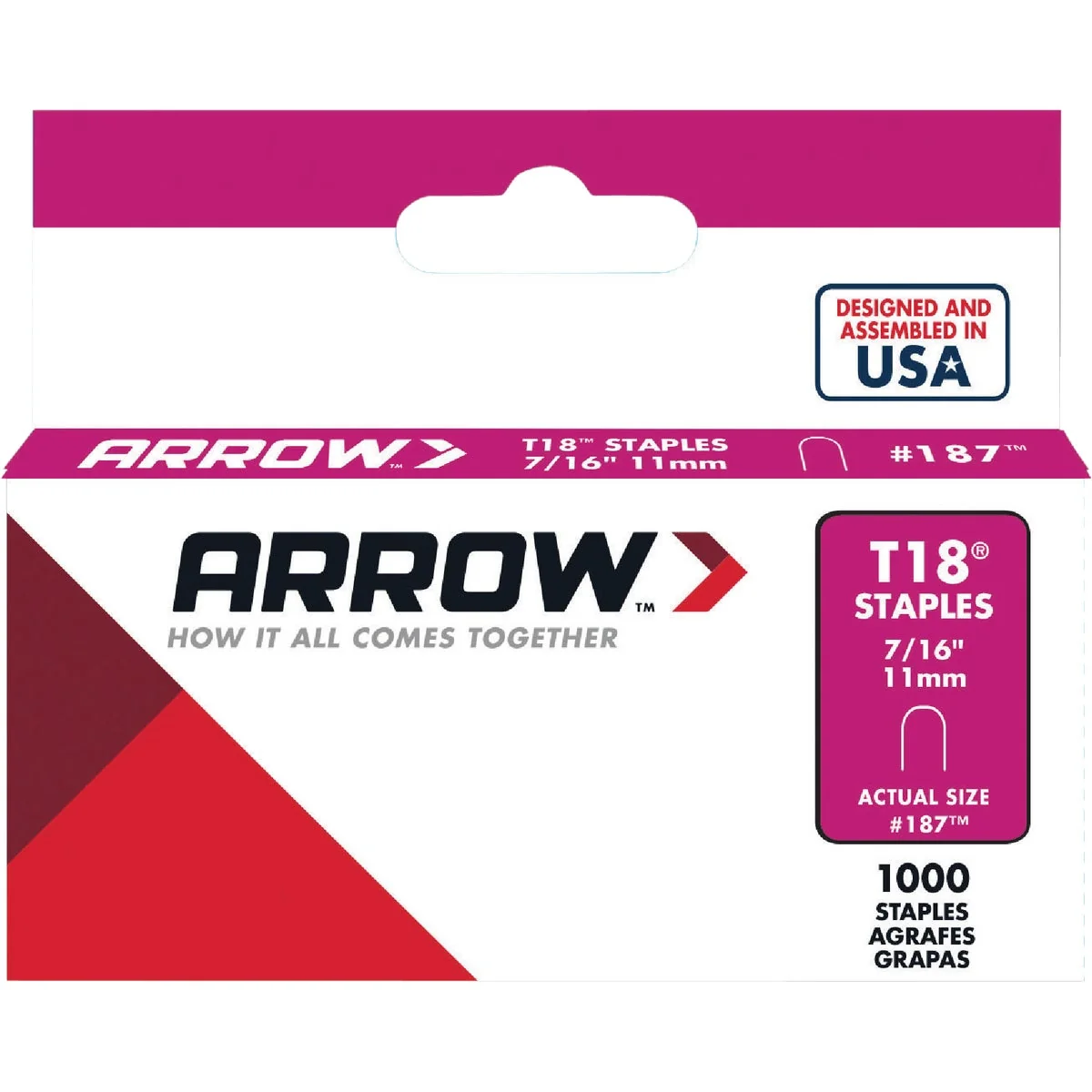 Clean Arrow T18 Round Crown Cable Staple 7 16 In. 1000-Pack Relaxed