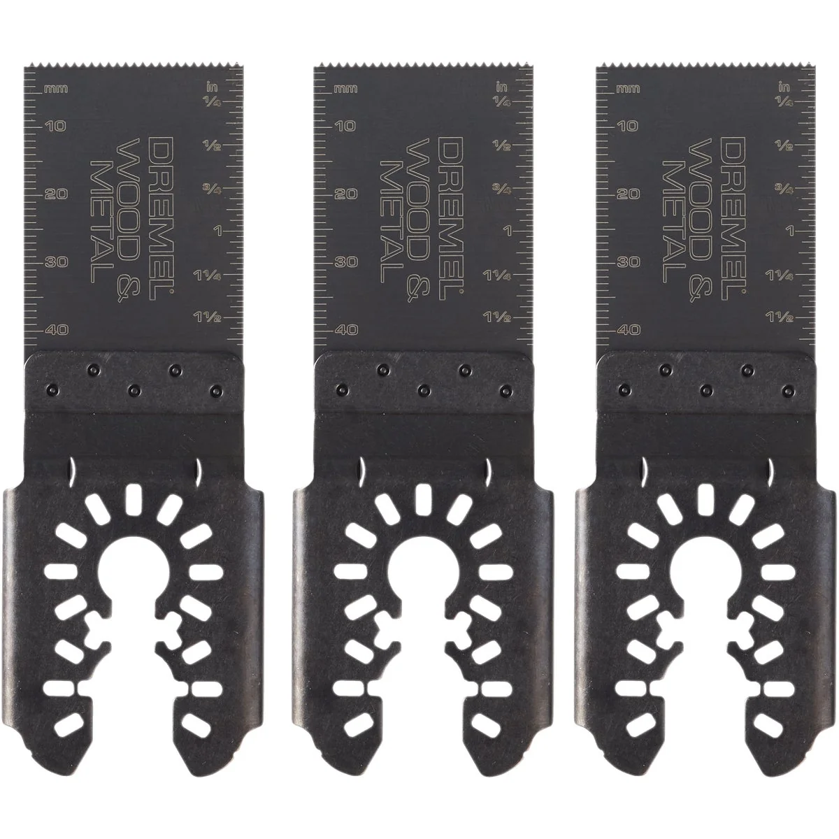 Green Dremel Universal 1-1 4 In. Bi-Metal Wood Metal Flush Cut Oscillating Blade 3-Pack Consistent