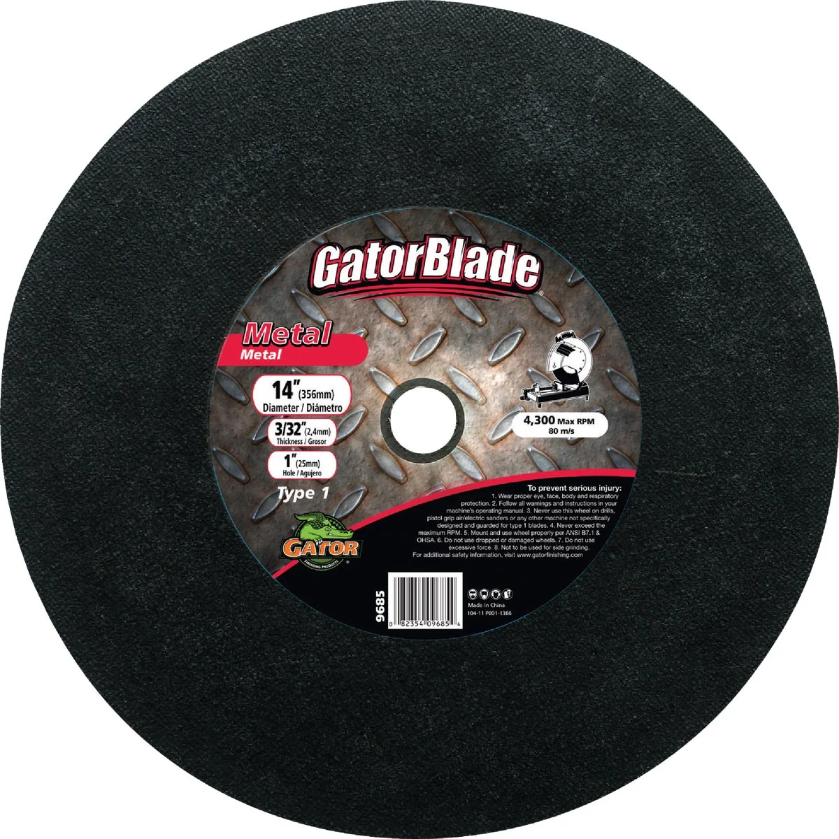 Detailed Gator Blade Type 1 14 In. x 3 32 In. x 1 In. Metal Cut-Off Wheel Fast