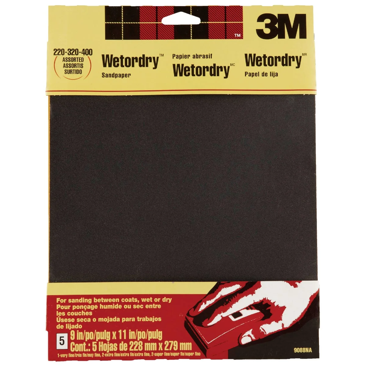 Luxury 3M Wetordry 9 In. x 11 In. 400 320 220 Grit Assorted Grade Sandpaper 5-Pack Genuine
