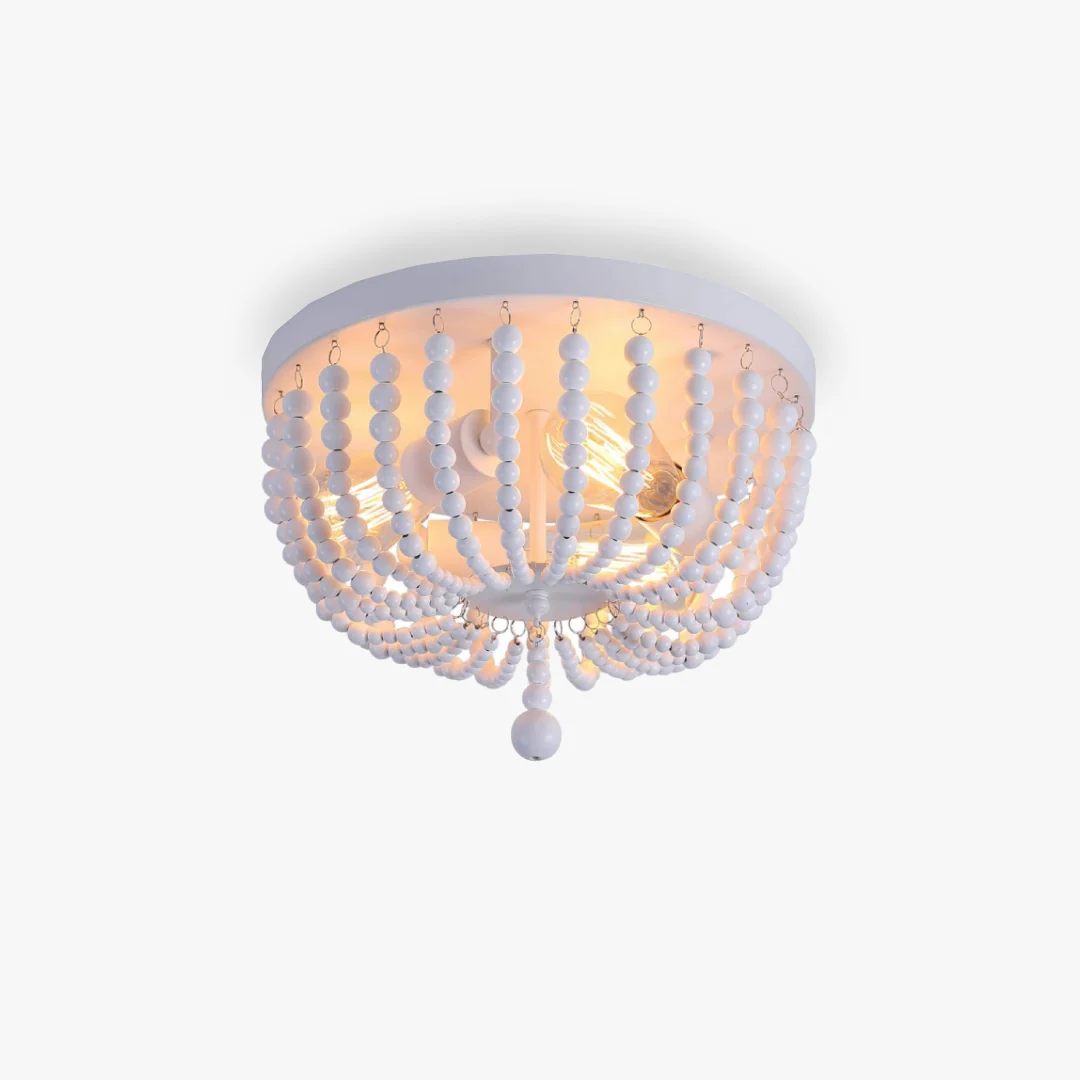 Smart Boheemse plafondlamp met houten kralen Optimized
