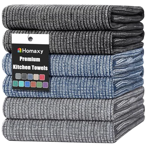 Traditional 380 GSM Cotton Premium Kitchen Towels 6 Pack 6 Count Premium Material