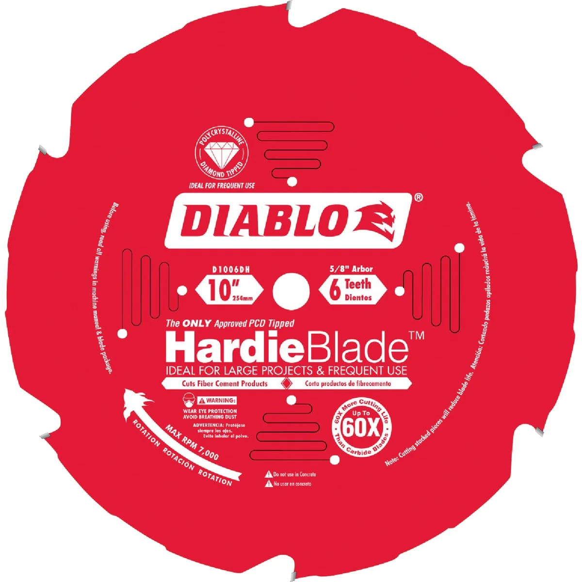 Outstanding Diablo HardieBlade 10 In. 6-Tooth PCD Polycrystalline Diamond Fiber Cement Circular Saw Blade Organic