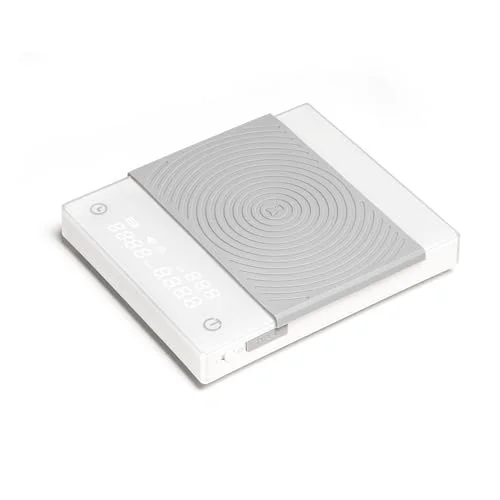 Refined Coffee Scale Basic 2.0 Electronic Espresso White Scale with Water Flow Rate and Timer Function Luxury