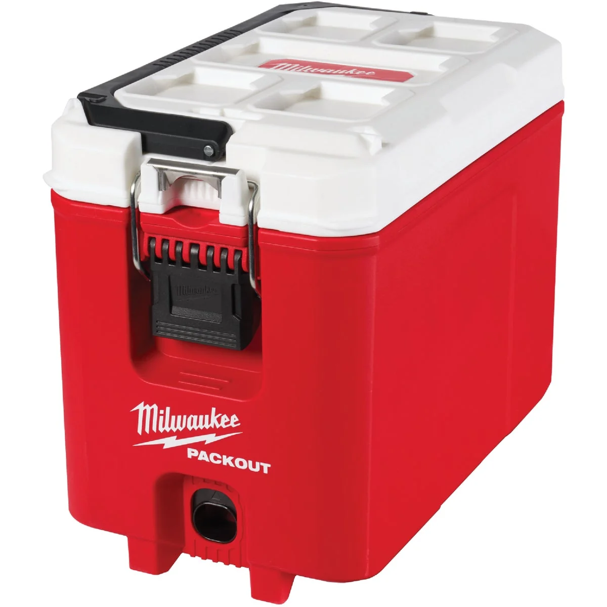 First-Class Milwaukee PACKOUT 16 Qt. Compact Cooler Red White Healthy