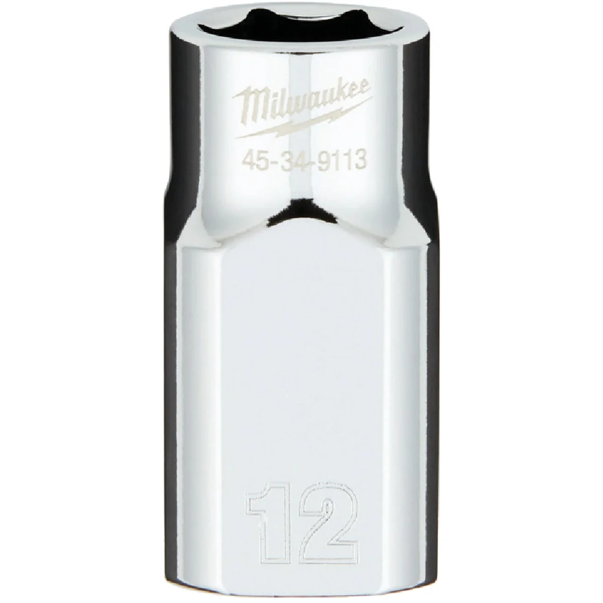 Elite Milwaukee 1 2 In. Drive 12 mm 6-Point Shallow Metric Socket with FOUR FLAT Sides Casual