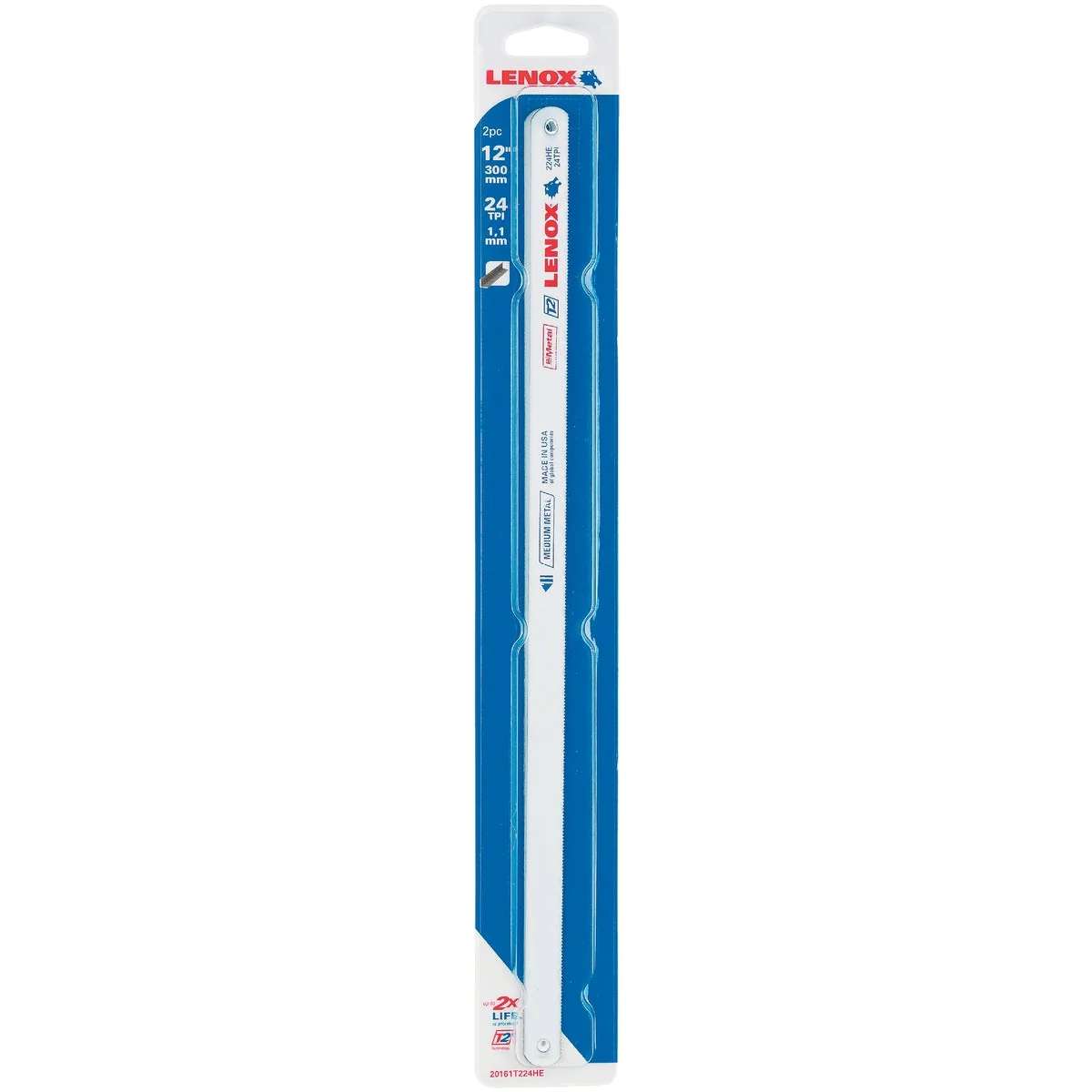 Smart Lenox T2 12 In. x 24 TPI Bi-Metal Hacksaw Blade Medium Metal 2-Pack Long-Lasting