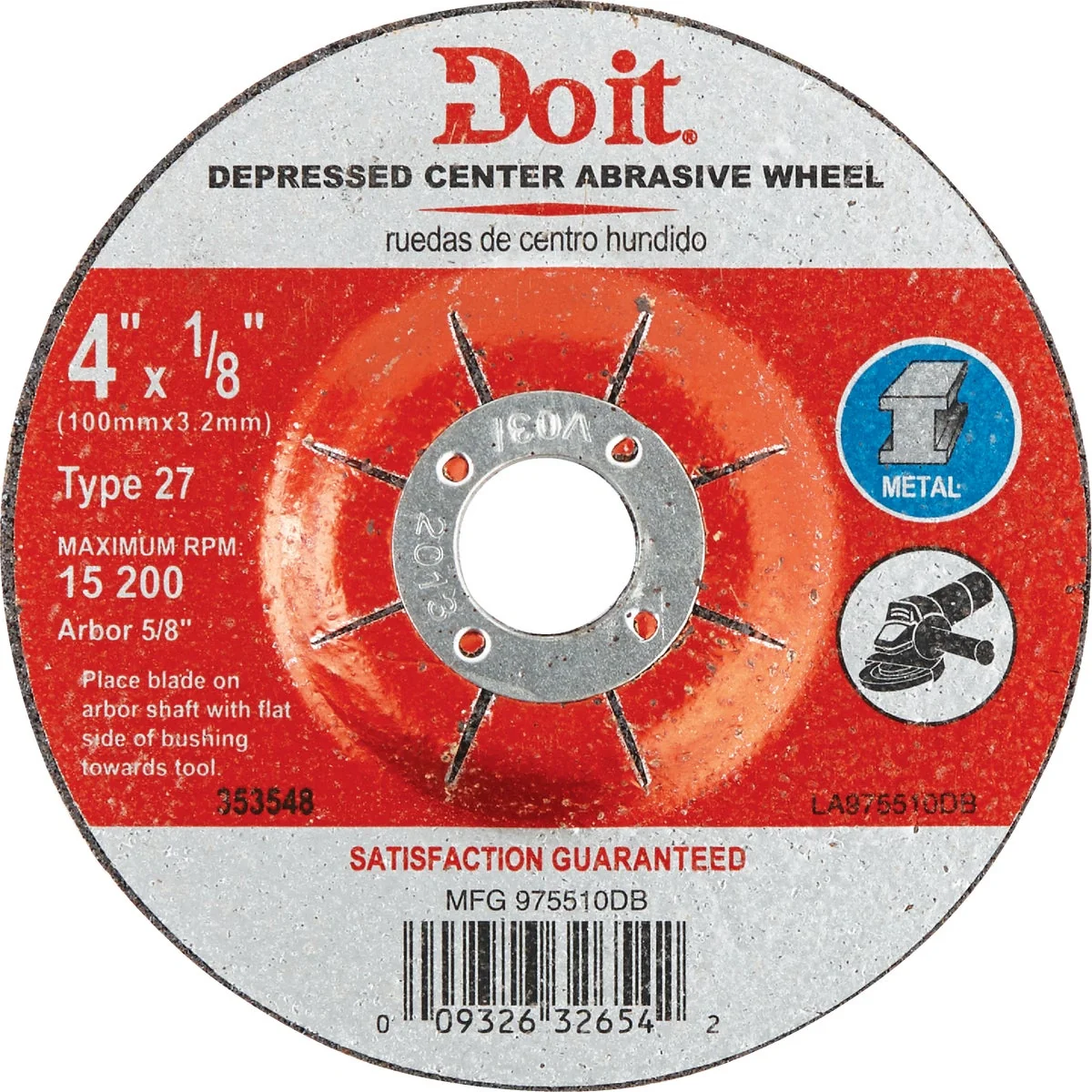 Consistent Do it Type 27 4 In. x 1 8 In. x 5 8 In. Metal Cut-Off Wheel Smart