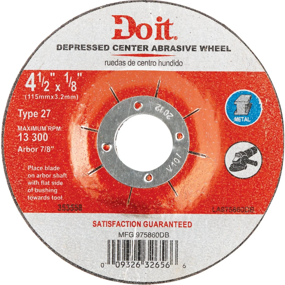 Minimalist Do it Type 27 4-1 2 In. x 1 8 In. x 7 8 In. Metal Cut-Off Wheel Responsible