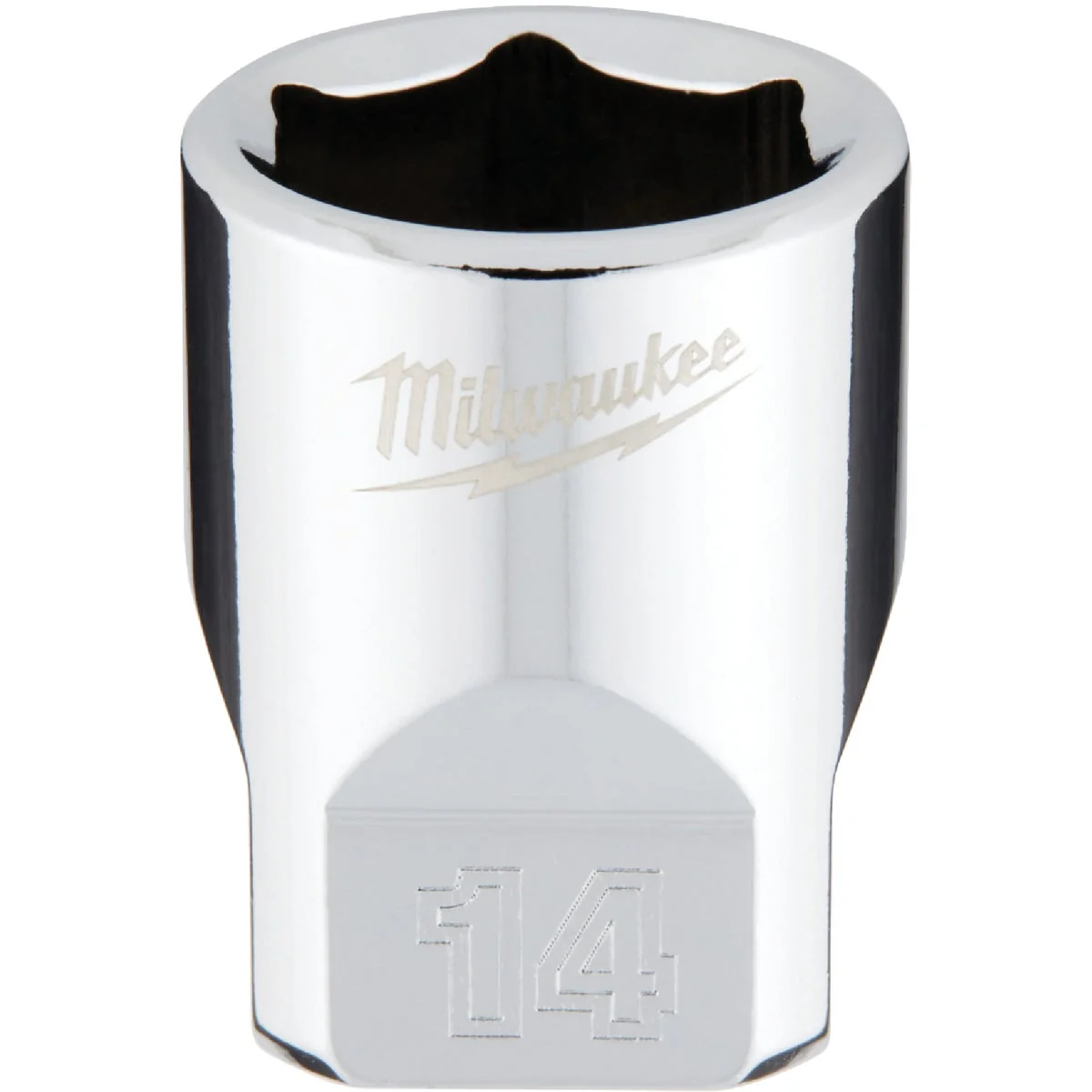 Outstanding Milwaukee 1 4 In. Drive 14 mm 6-Point Shallow Metric Socket with FOUR FLAT Sides Original Design